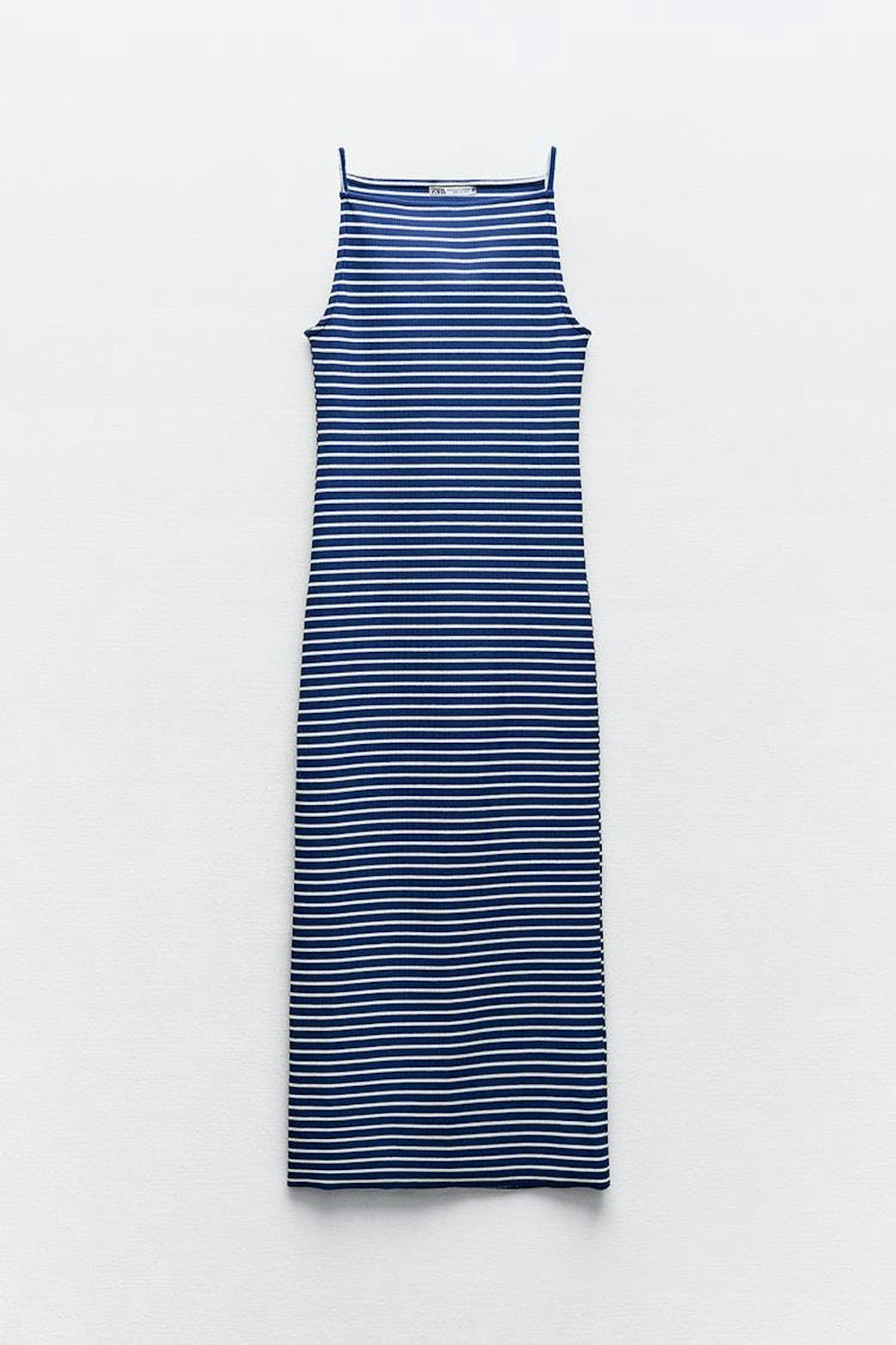 Zara Striped Ribbed Midi Dress