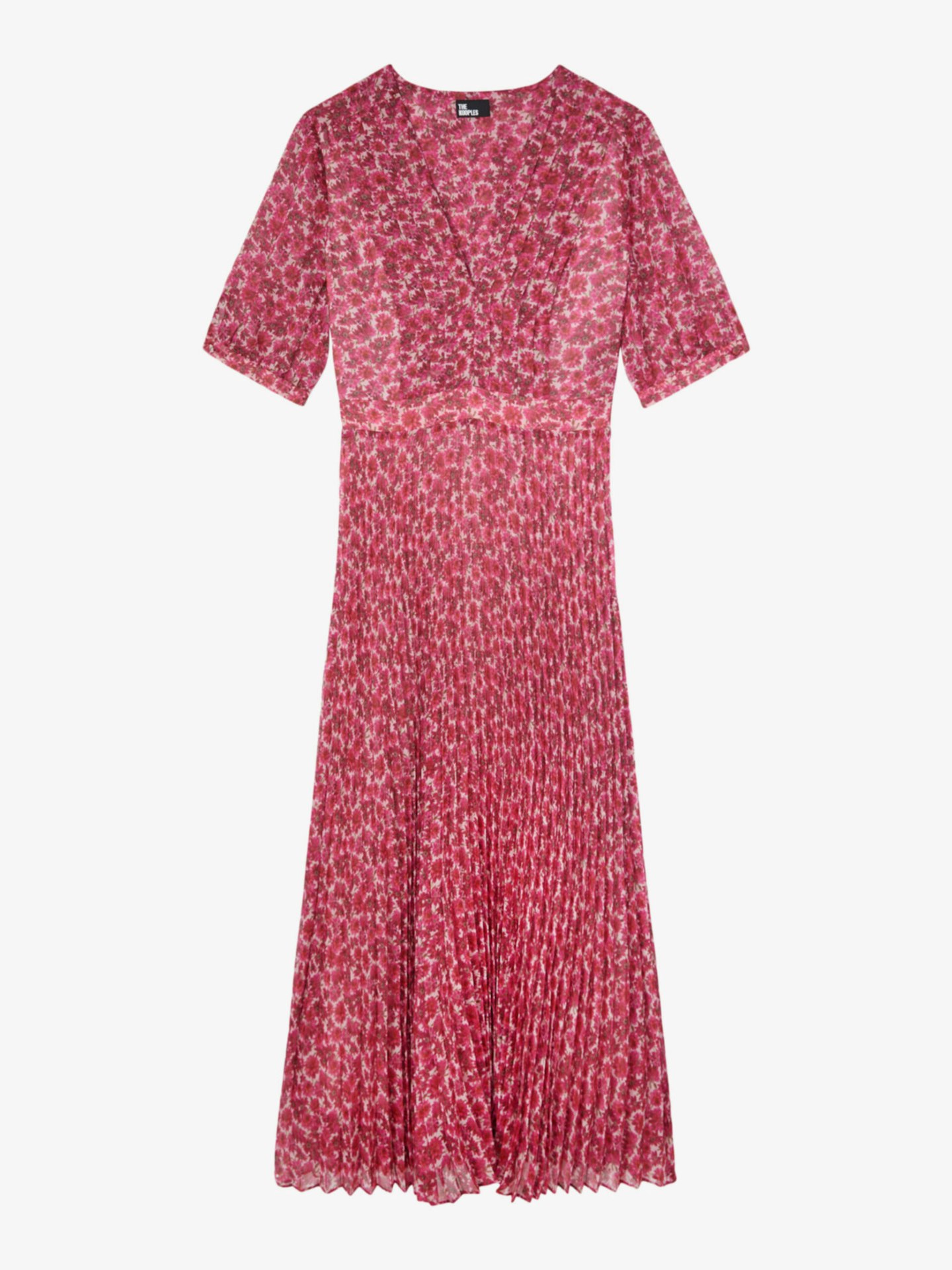 The Kooples, Floral-Print Pleated Woven Midi Dress