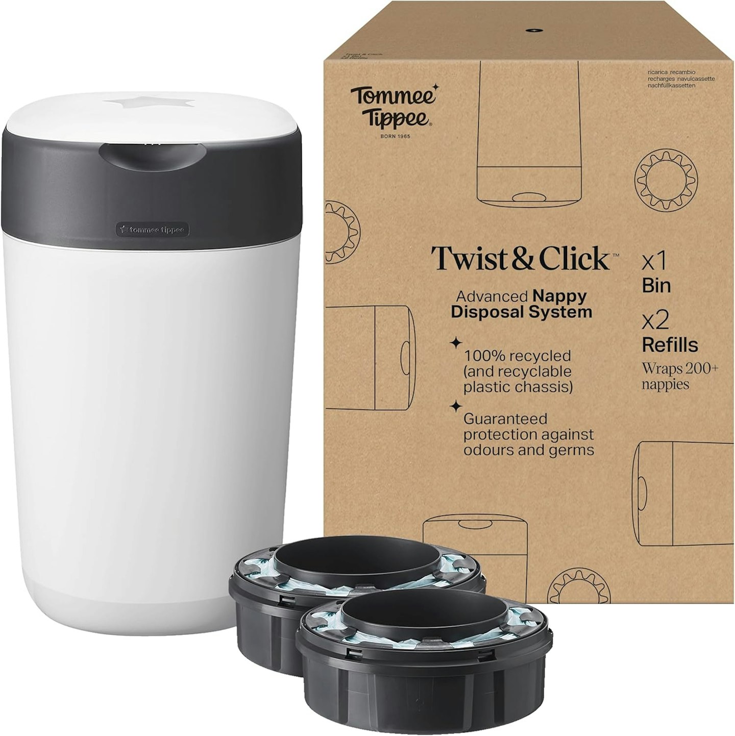 Tommee Tippee Twist and Click Advanced Nappy Bin