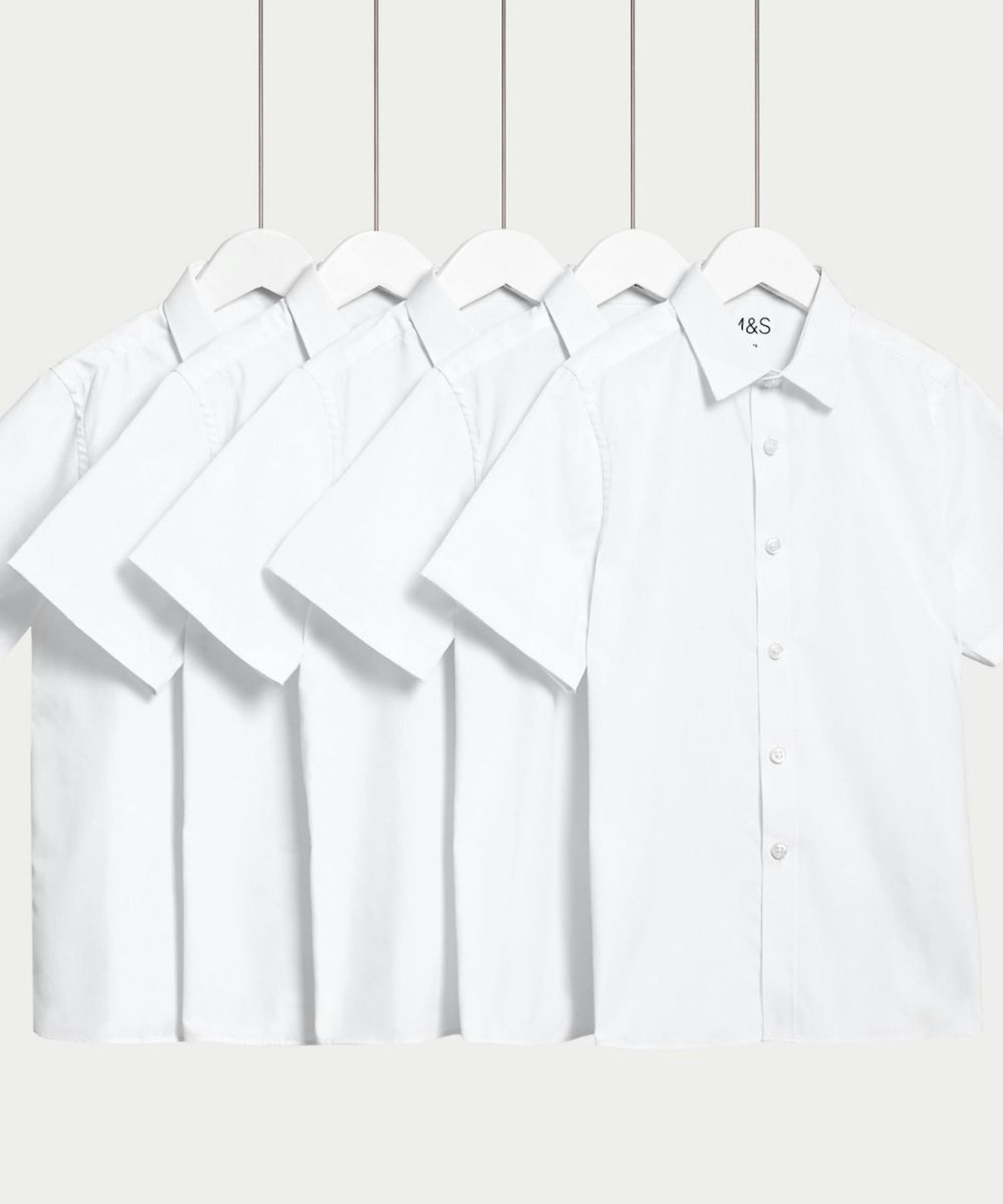 M&S, 5pk Boys' Regular Fit Easy to Iron School Shirts (2-18 Yrs)