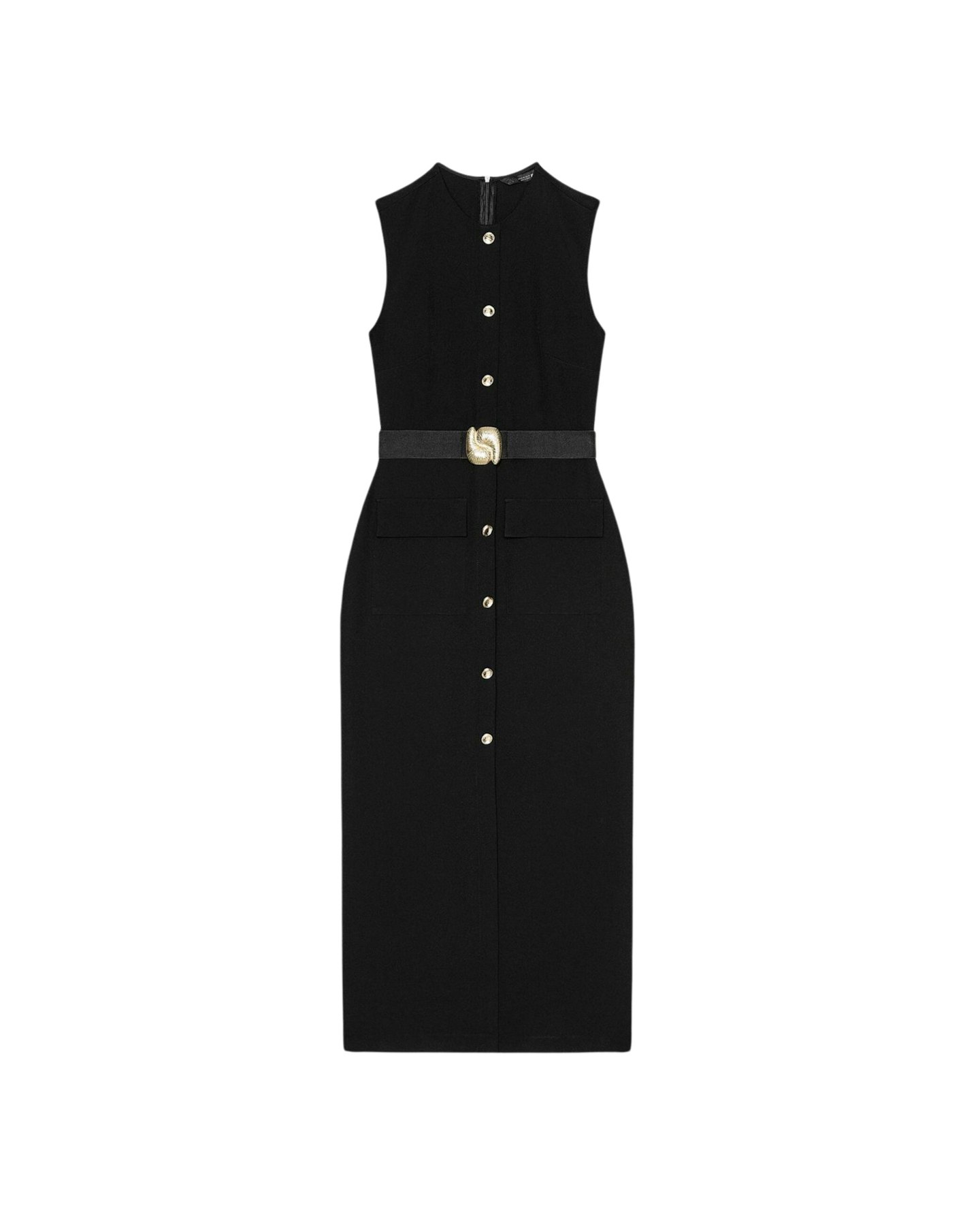 Midi Crepe Belt Dress