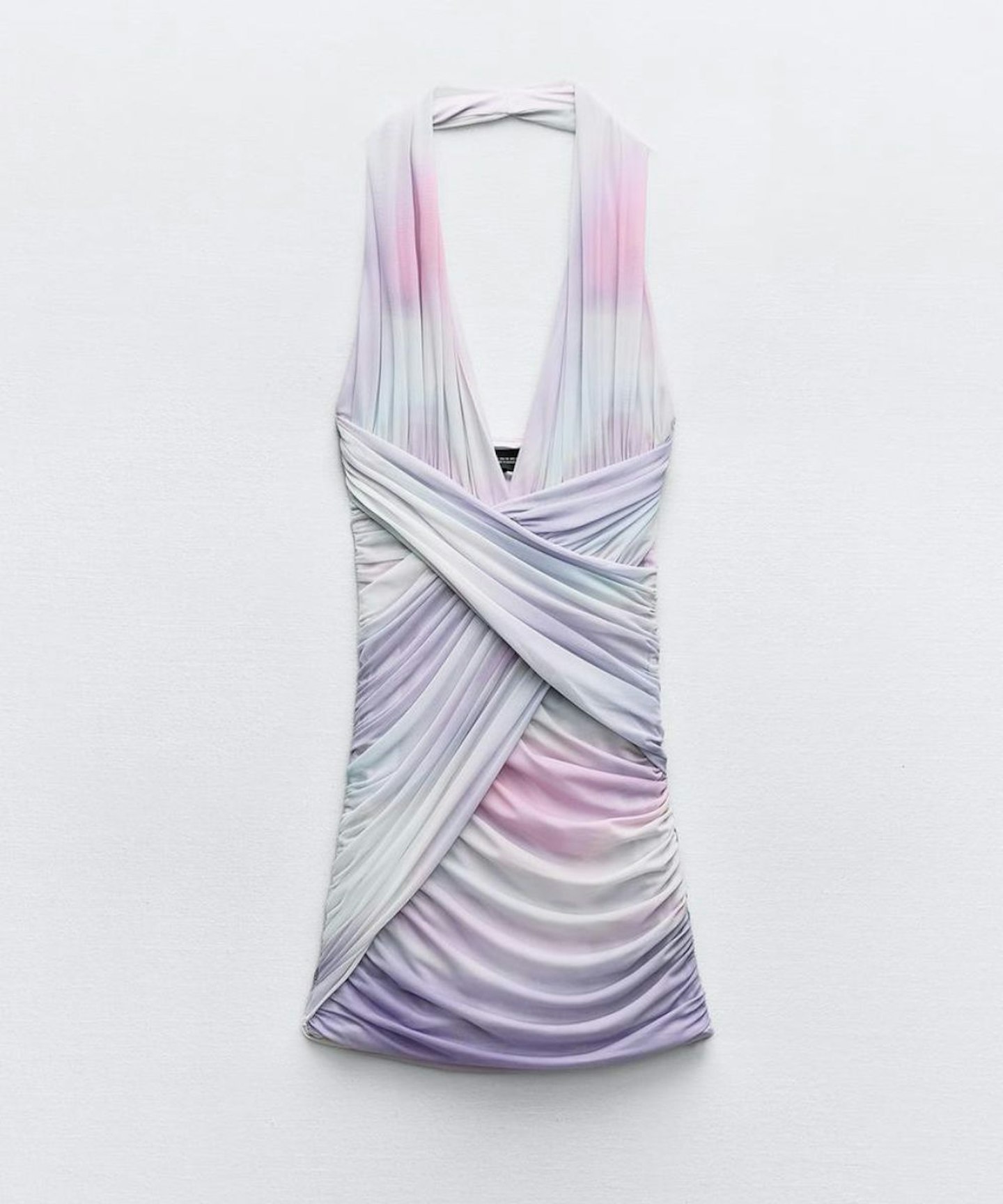 Zara Printed Draped Tulle Dress