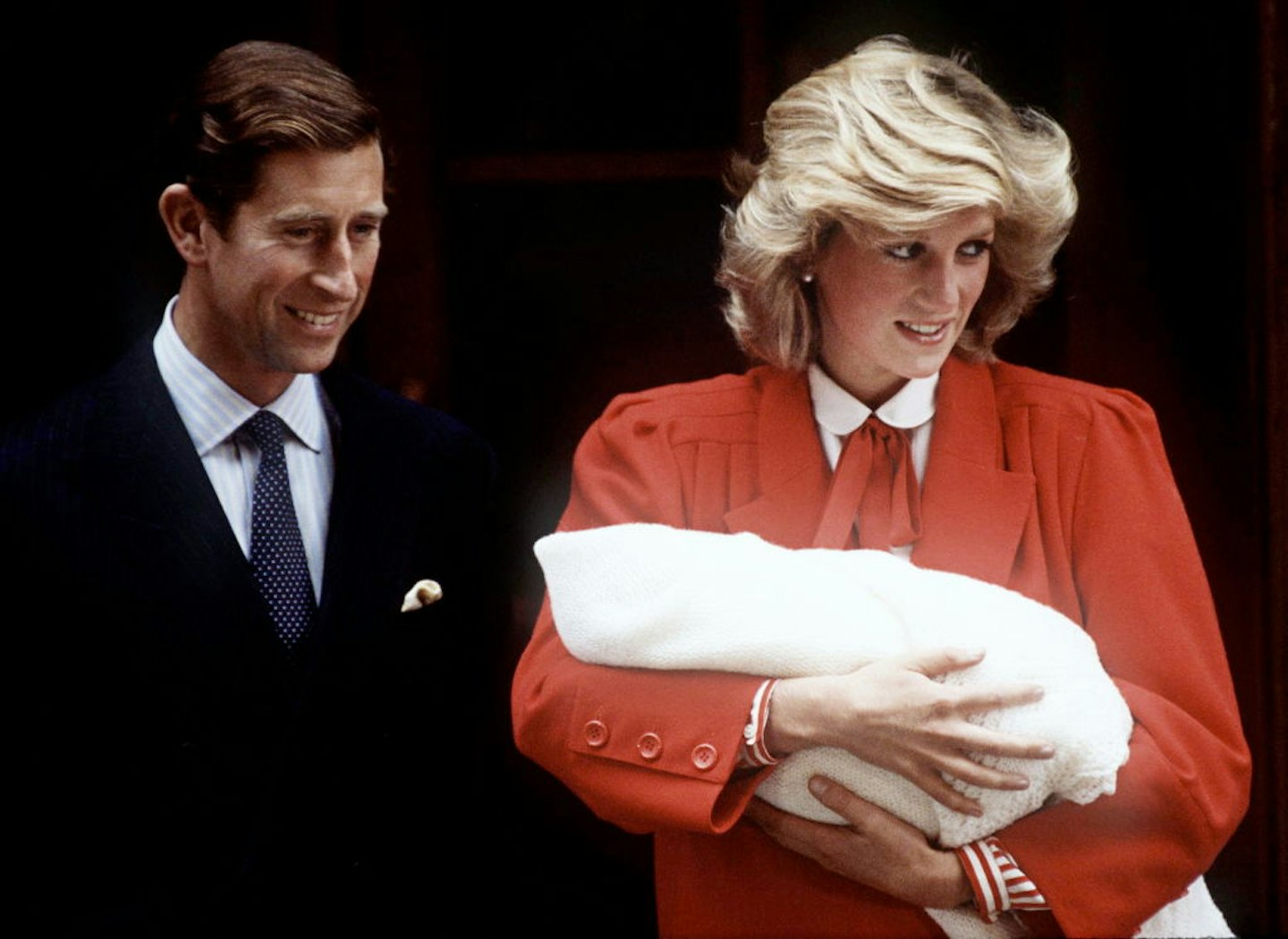 Charles and Diana with baby Harry