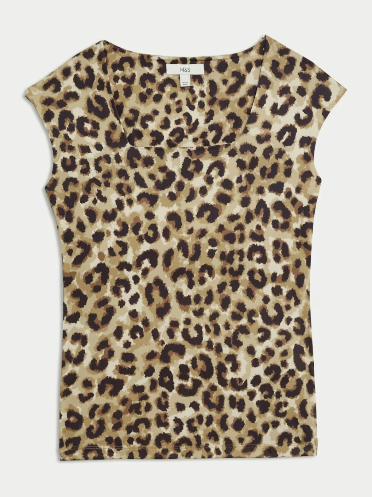 Animal Print Square Neck Top