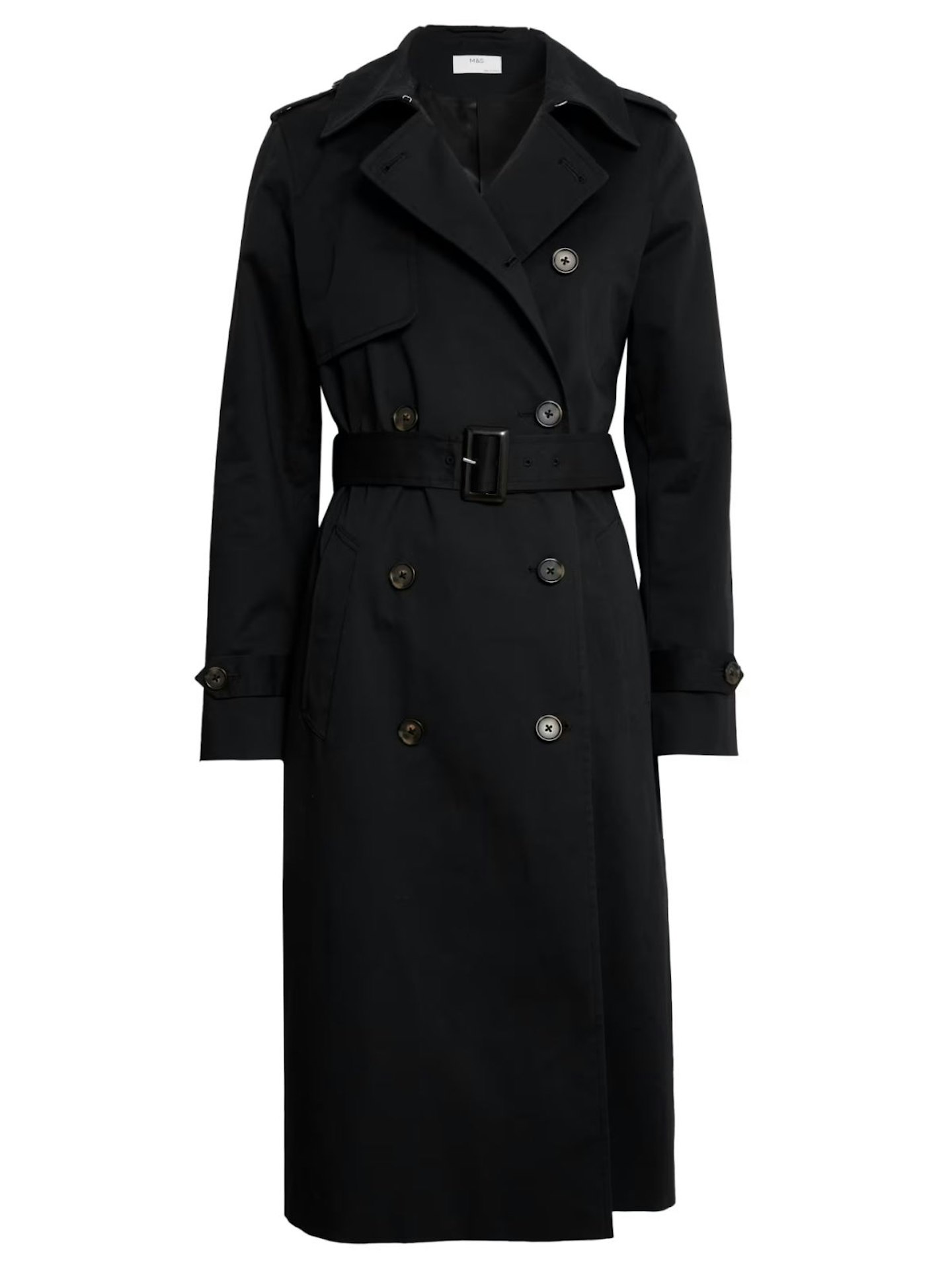 M&S Cotton Rich Belted Longline Trench Coat