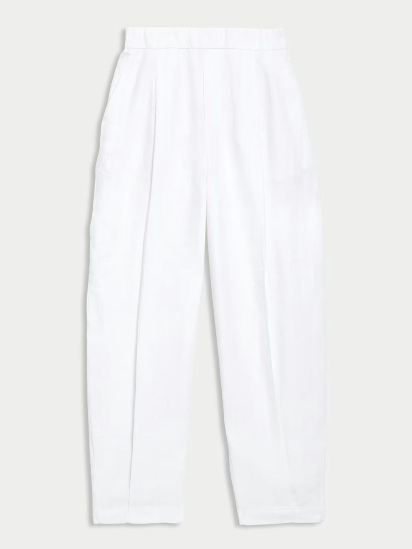 M&S Linen Rich Pleated Wide Leg Trousers