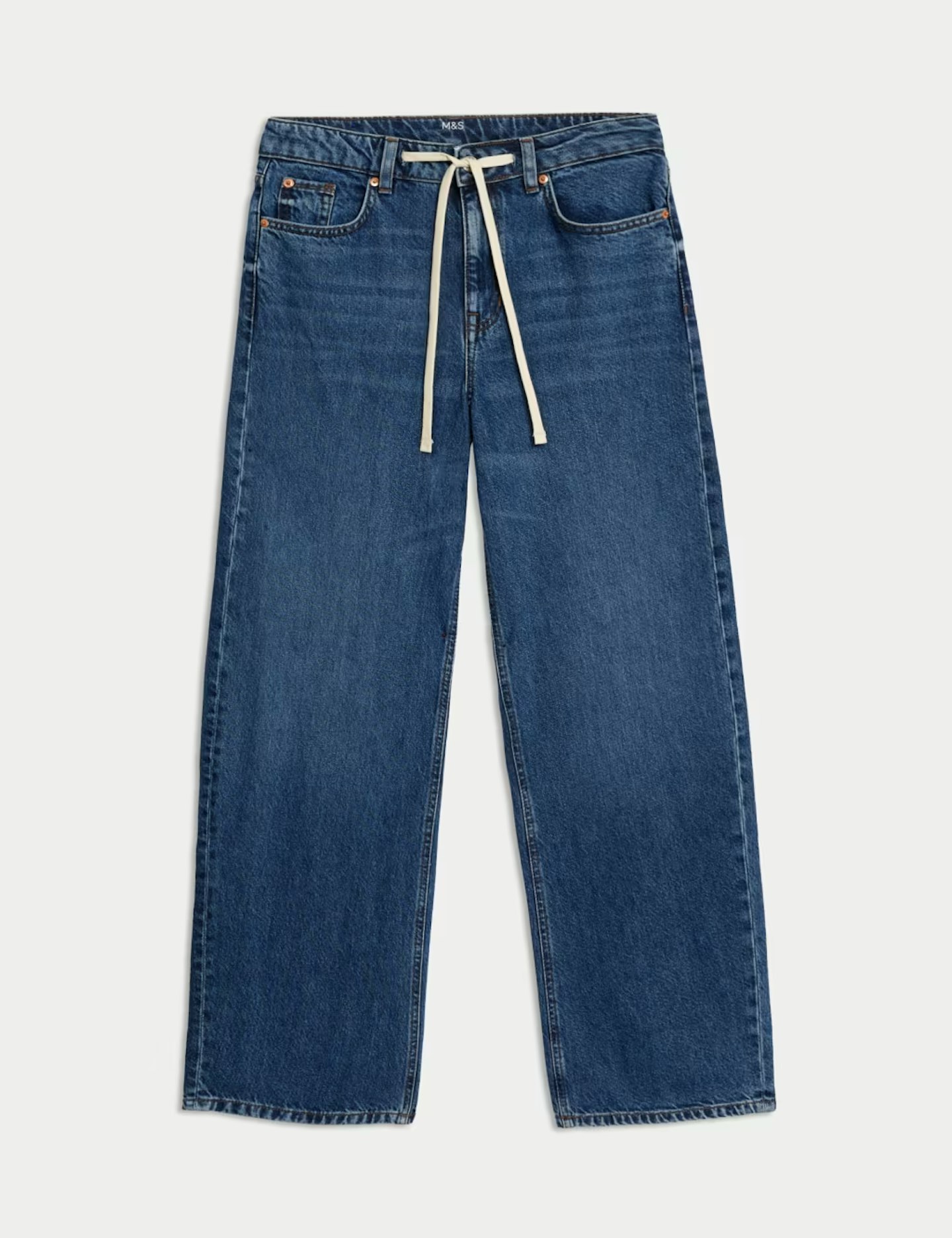 Mid Rise Wide Leg Jeans 