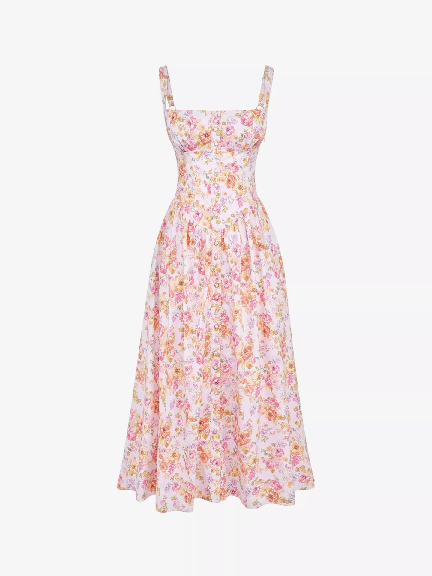 House of CB Tatiana Floral-Print Cotton-Blend Midi Dress ﻿