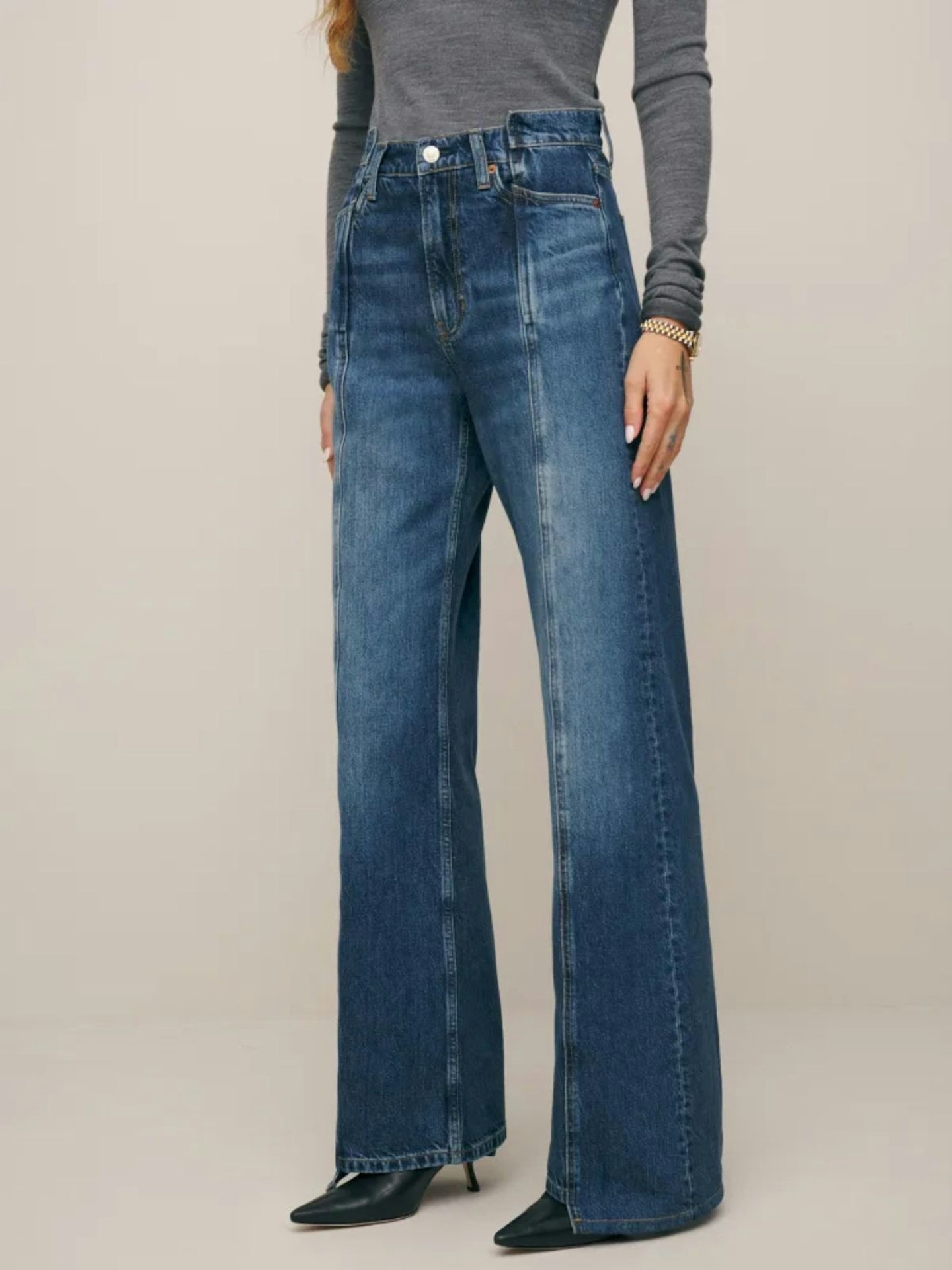 Reformation, Cary High Rise Slouchy Wide Leg Jeans