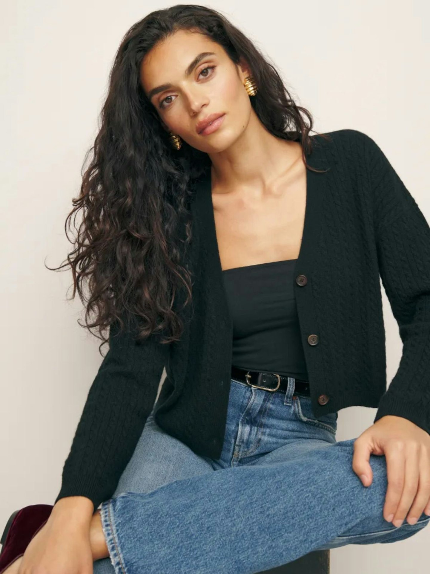 Reformation, Giusta Cropped Cashmere Cardigan