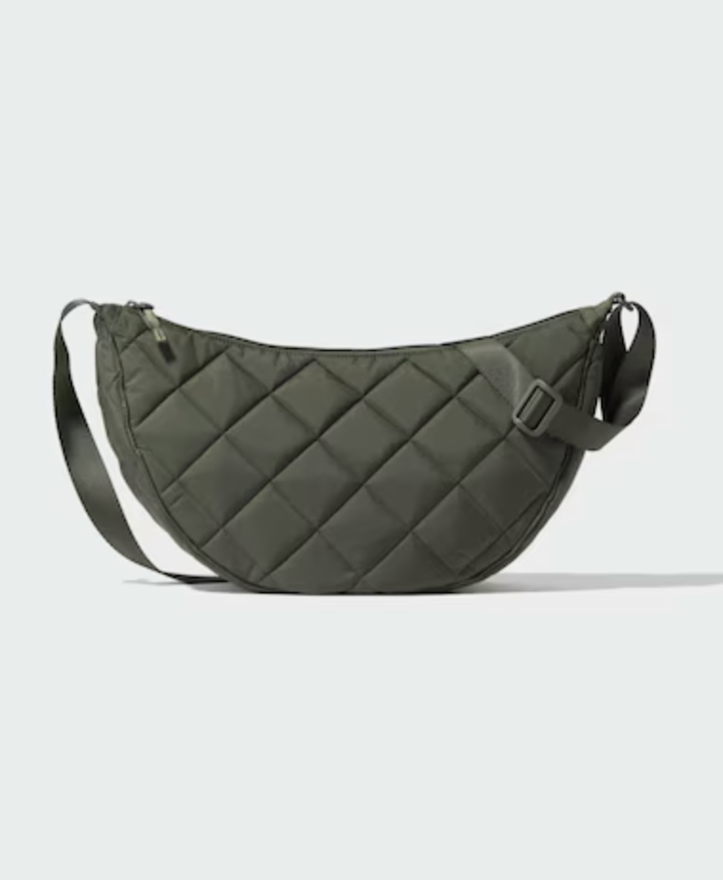 Uniqlo, Quilted Round Shoulder Bag In Olive