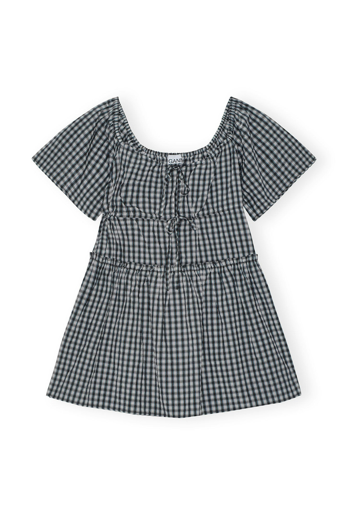 ganni gingham mini dress