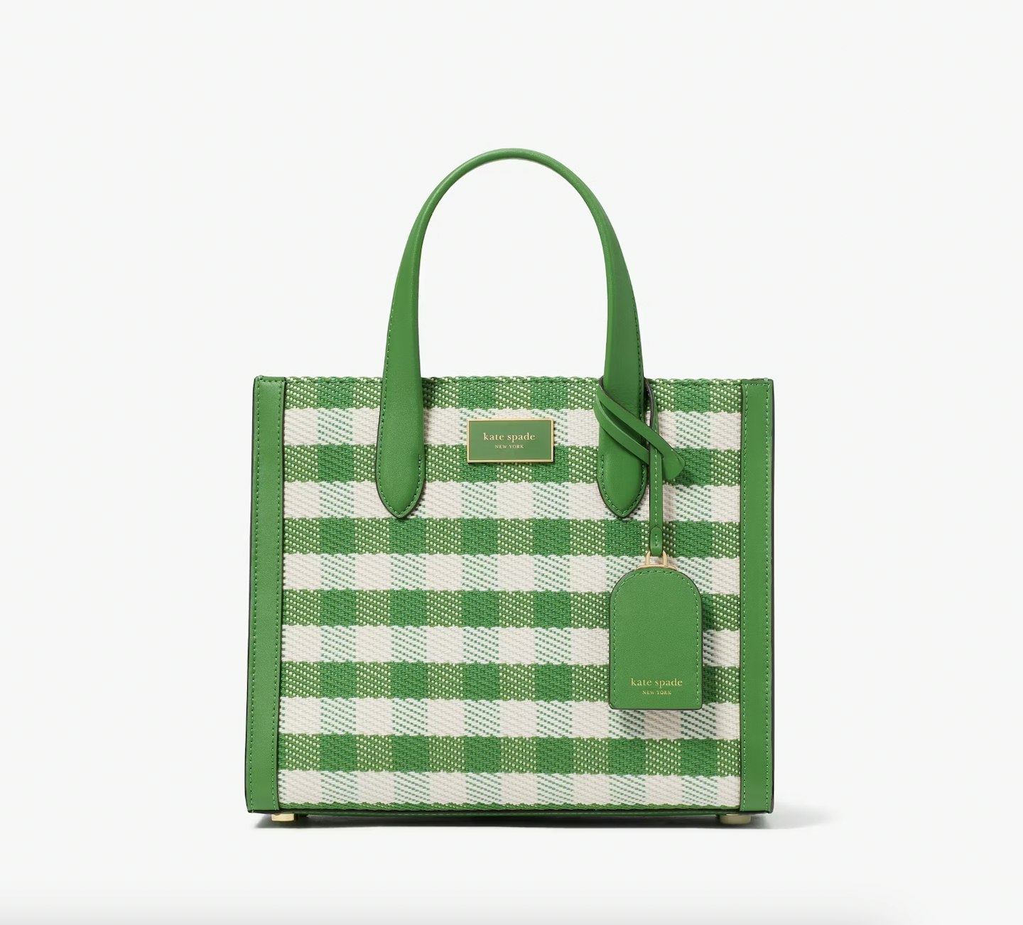 Kate Spade Manhatten Gingham Tweed Fabric Small Tote