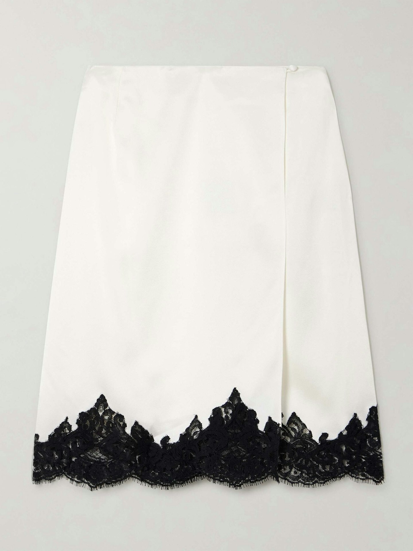 Stella McCartney, Lace-Trimmed Satin Wrap Skirt