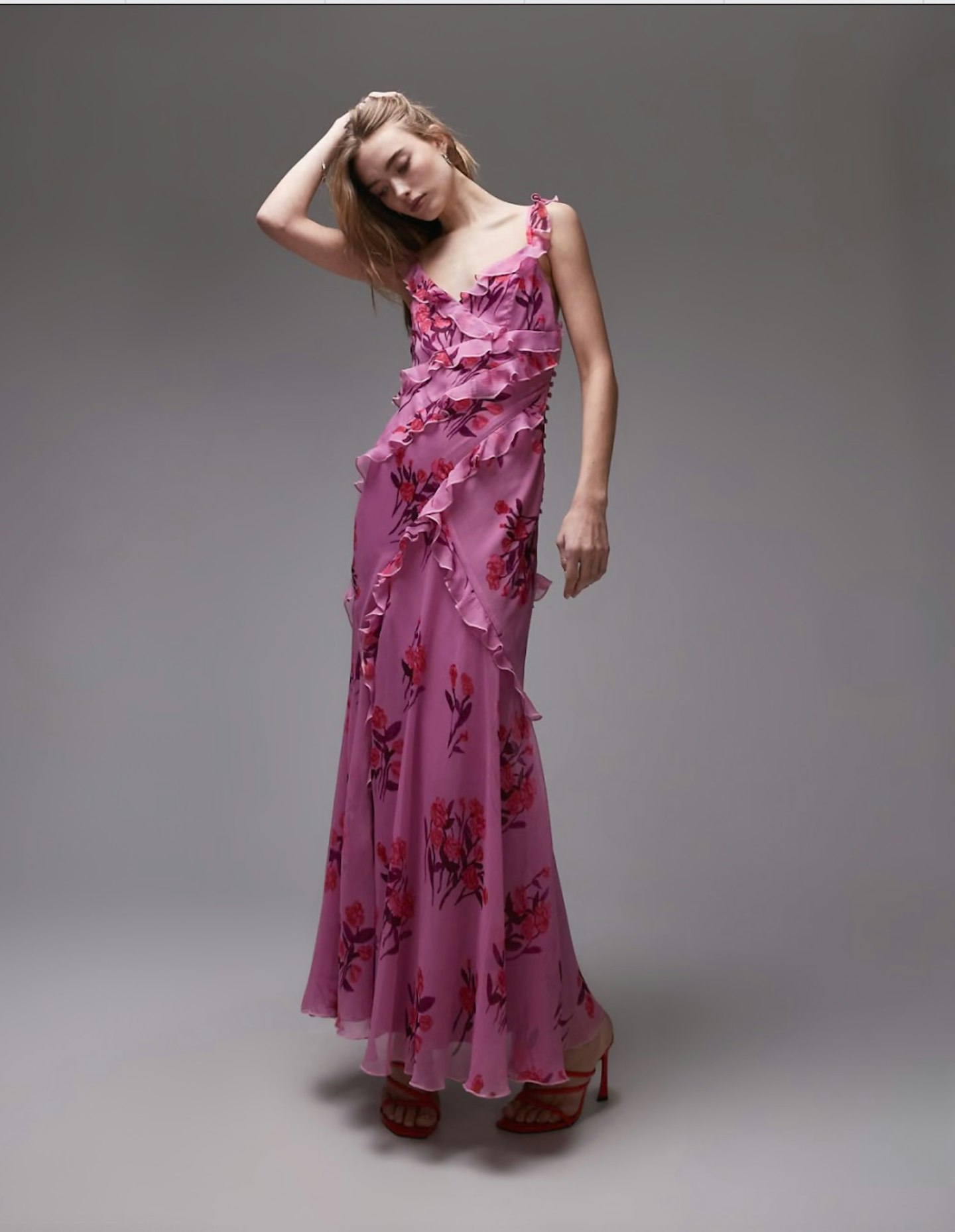 Topshop, Ruffle Cami Slip Maxi Dress
