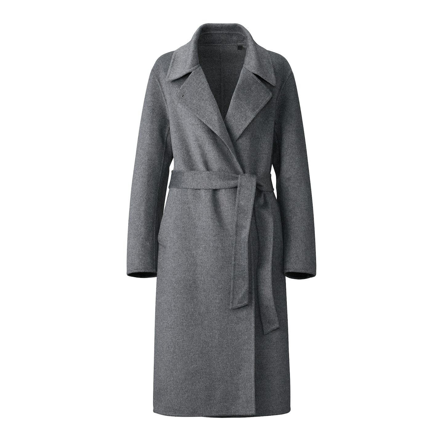  Wool-Blend Wrap Coat