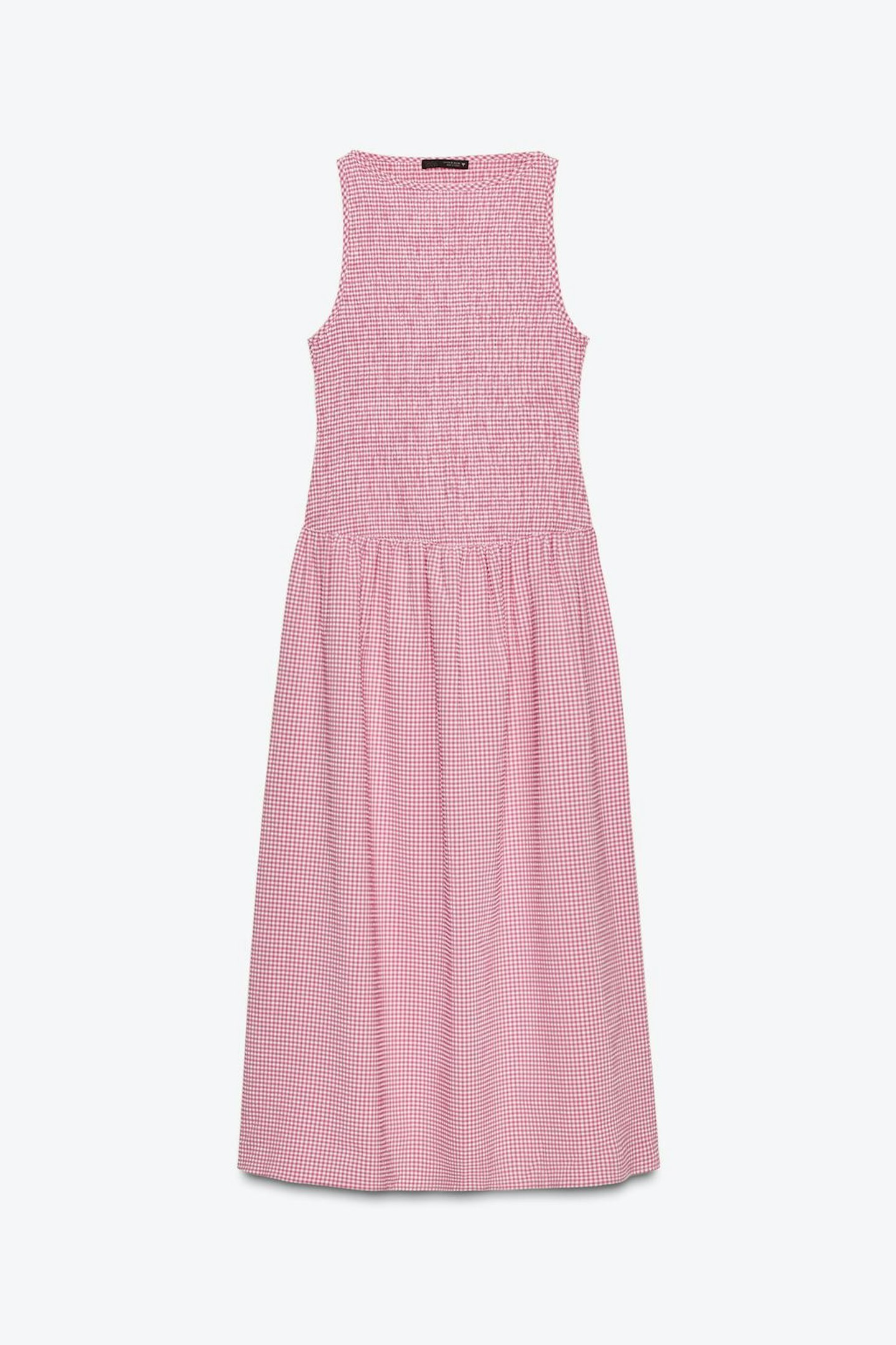 Zara, Gingham Check Midi Dress
