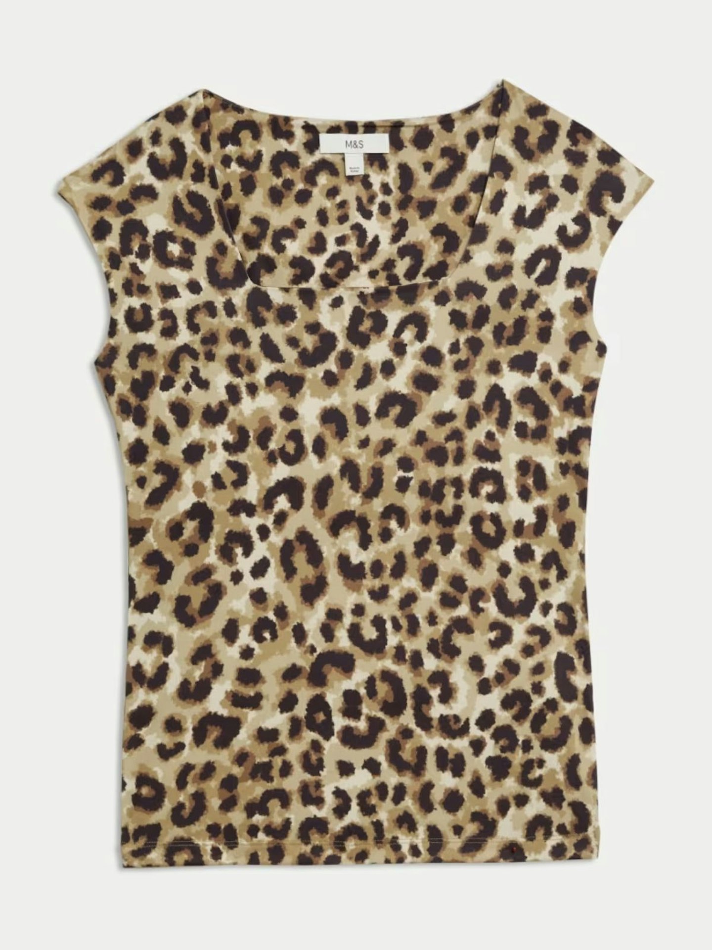 Animal Print Square Neck Top