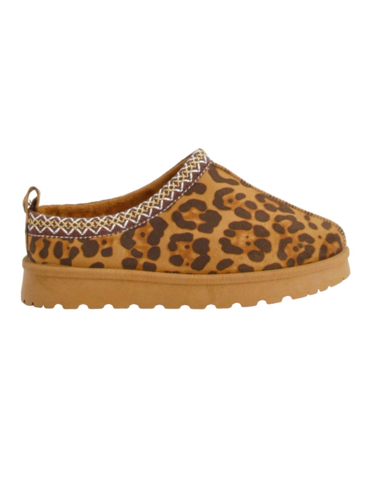 Boohoo, Embroidered Leopard Cosy Mules