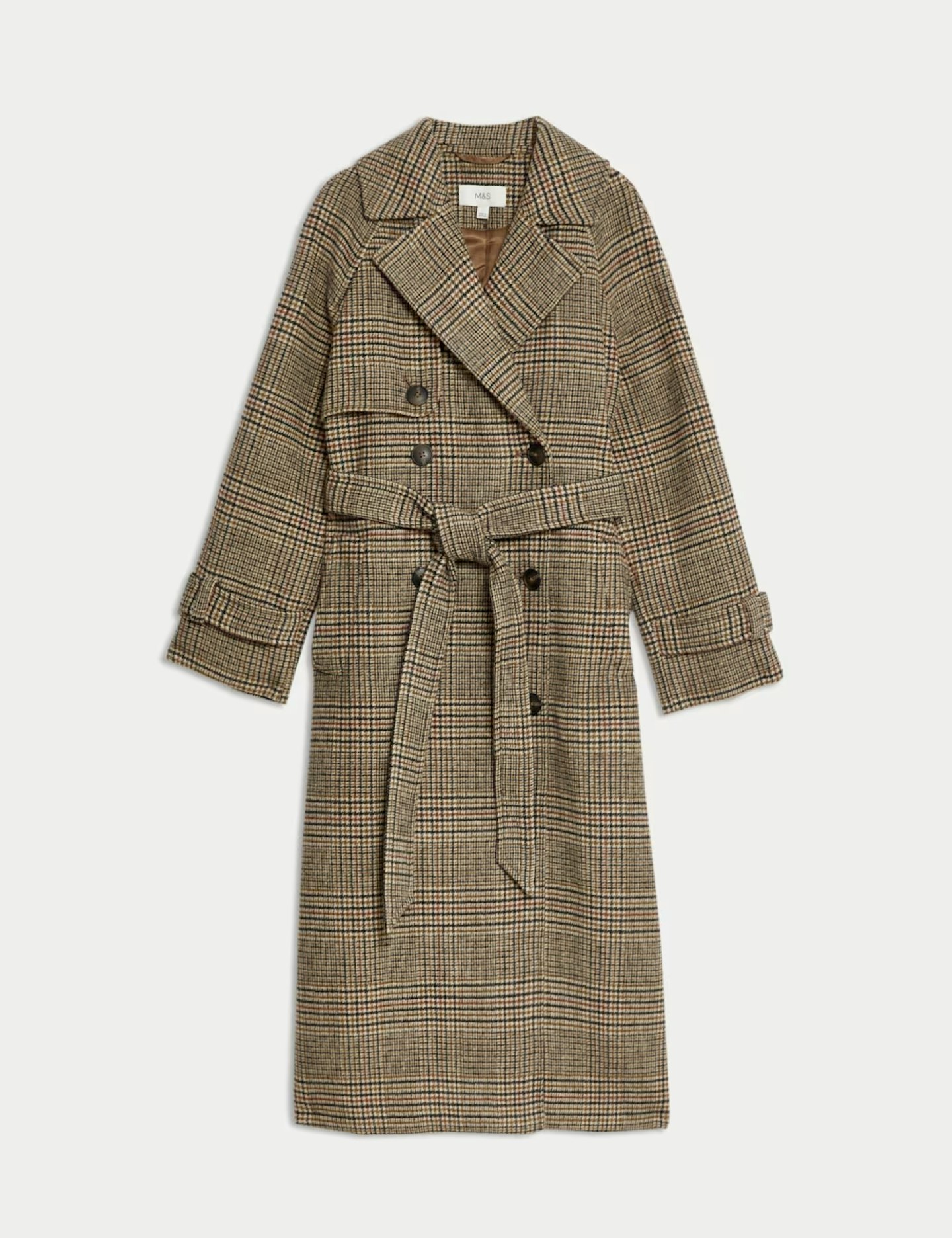 M&S, Checked Longline Trench Coat with Wool