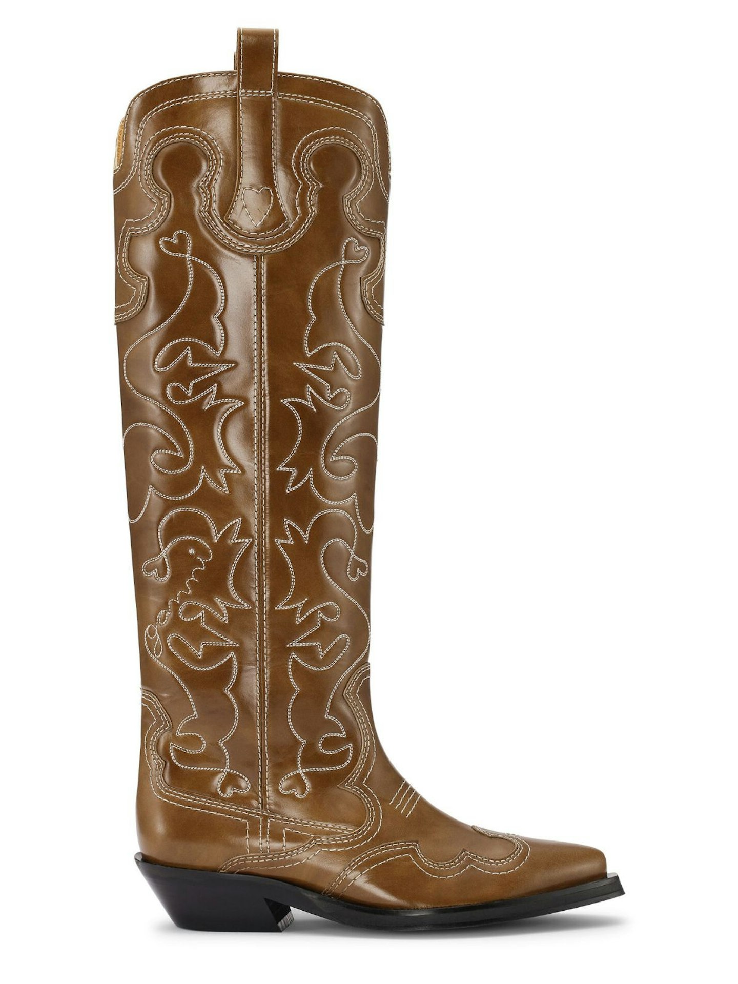 GANNI, Knee-High Embroidered Western Boots