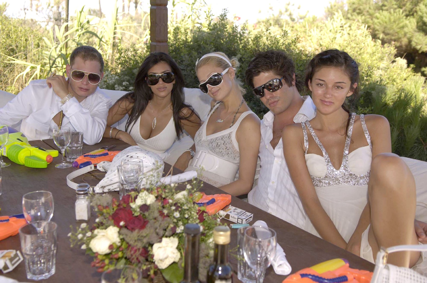 Revellers including Kim Kardashian and Paris Hilton at a White Party