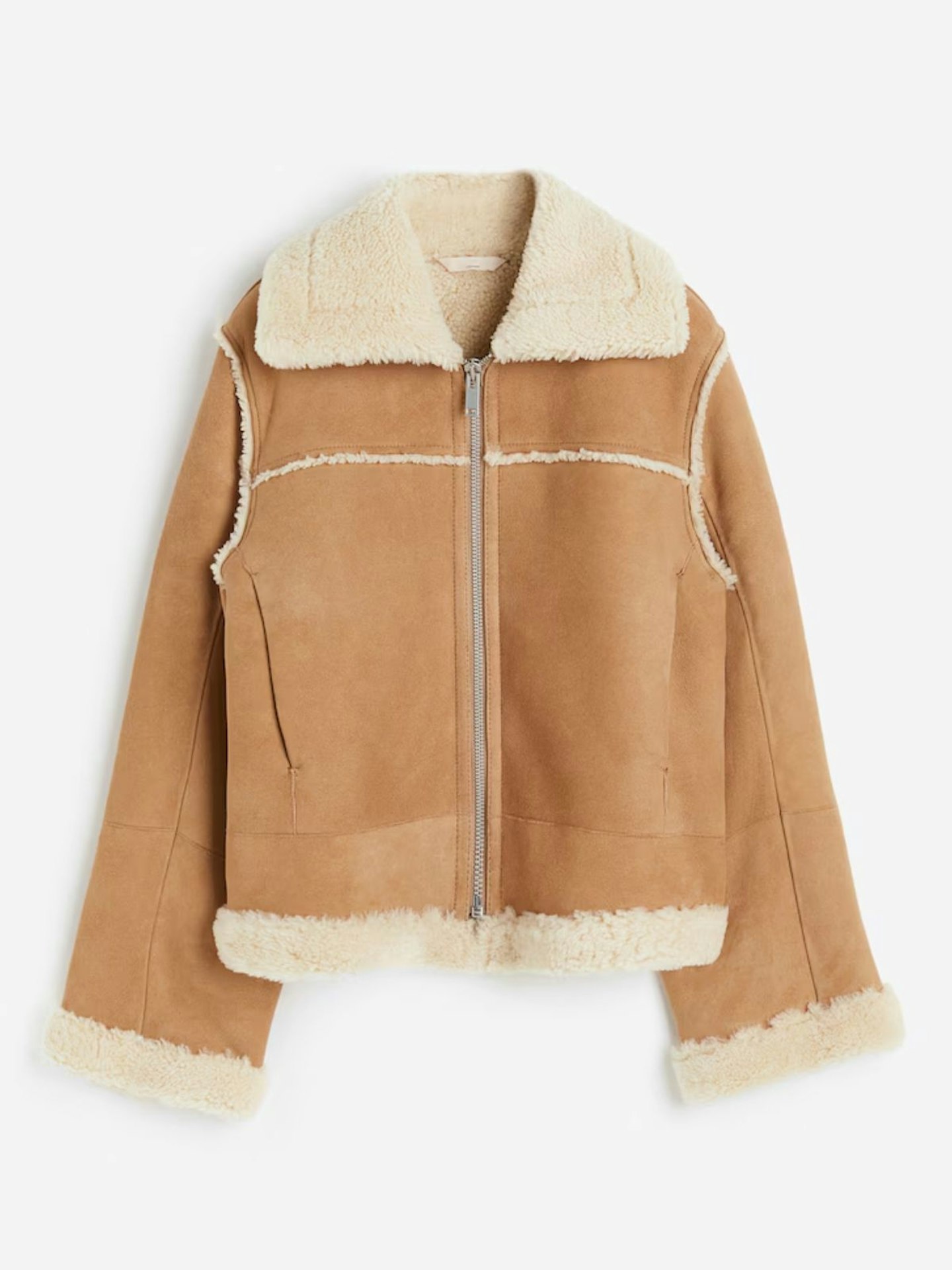 H&M, Teddy-Lined Suede Jacket