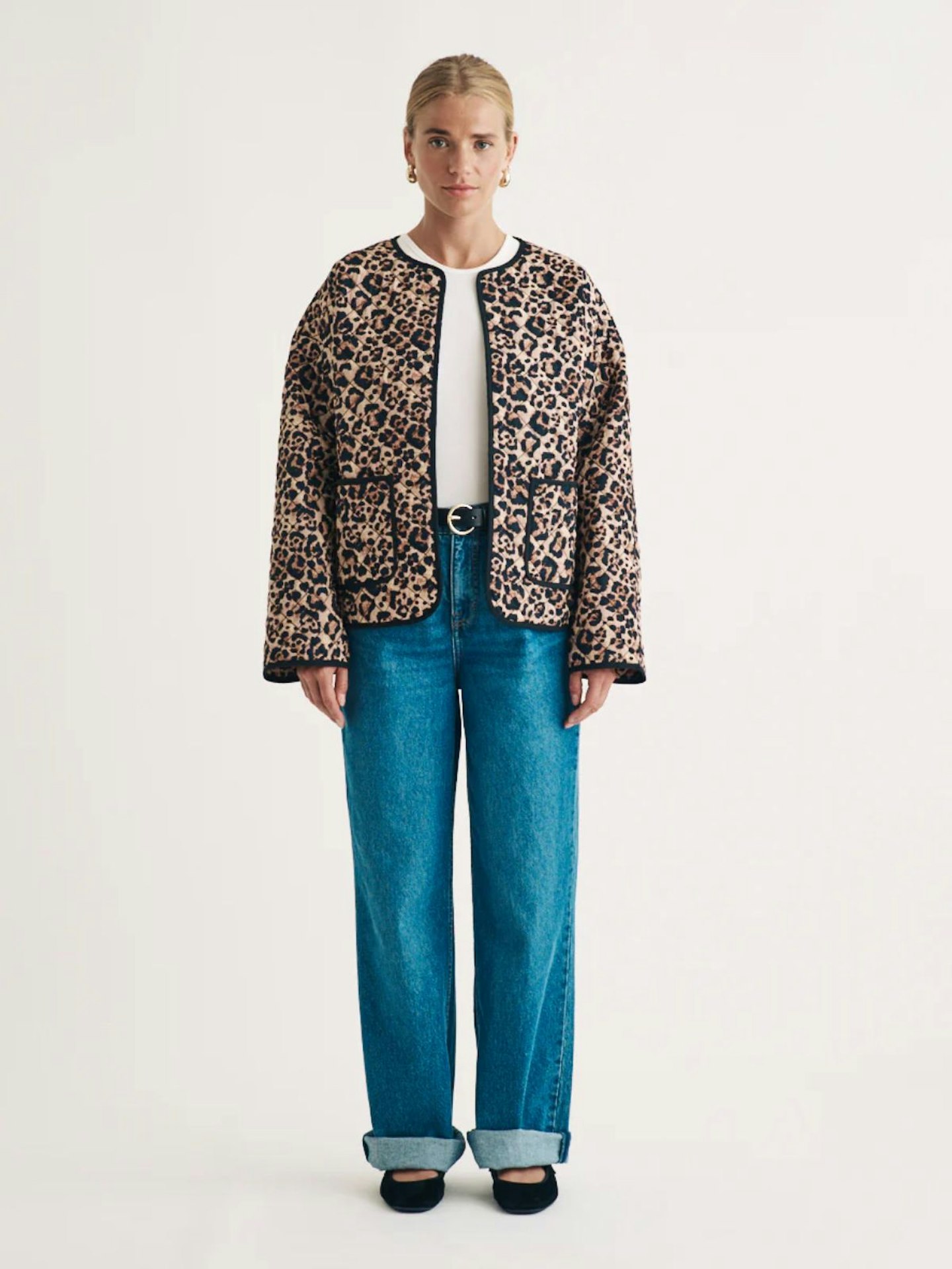 Leopard Print Quilted Jacket