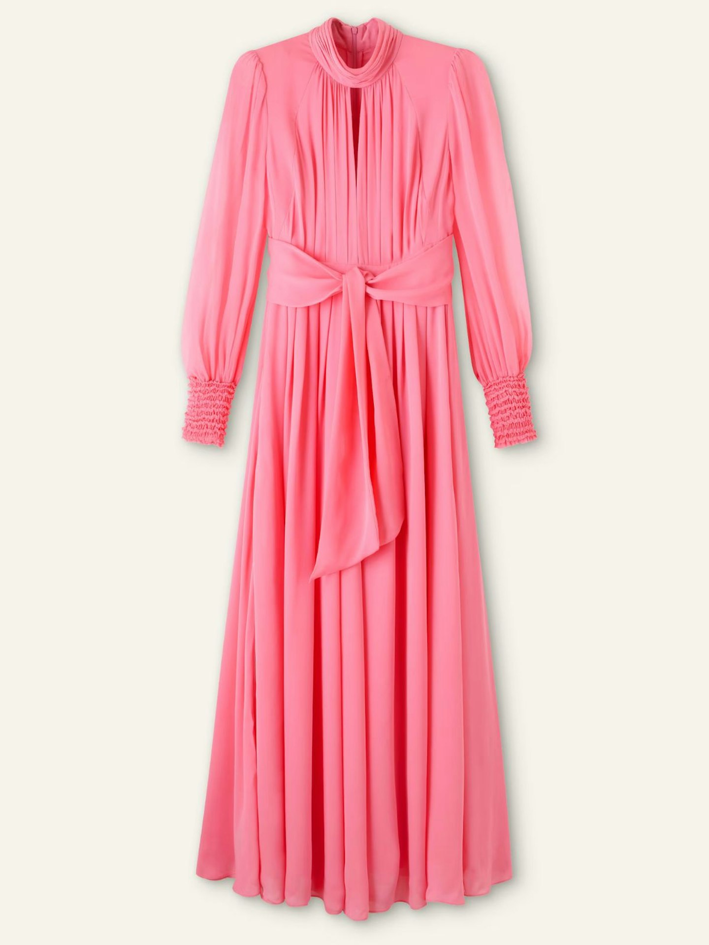 ME+EM Silk Full-Length Dress With Corsage And Belt