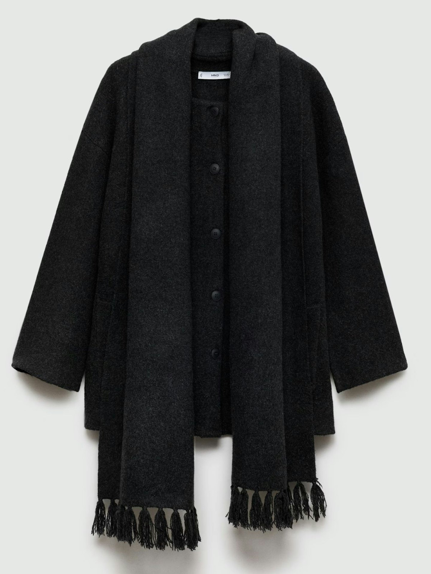 Mango, Detachable Knitted Scarf Coat