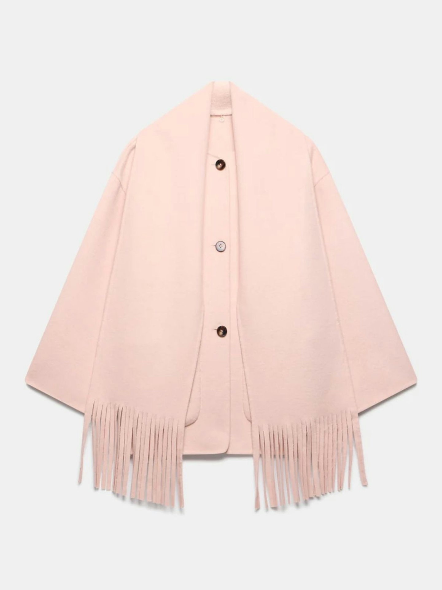 Mint Velvet, Pink Fringed Scarf Coat