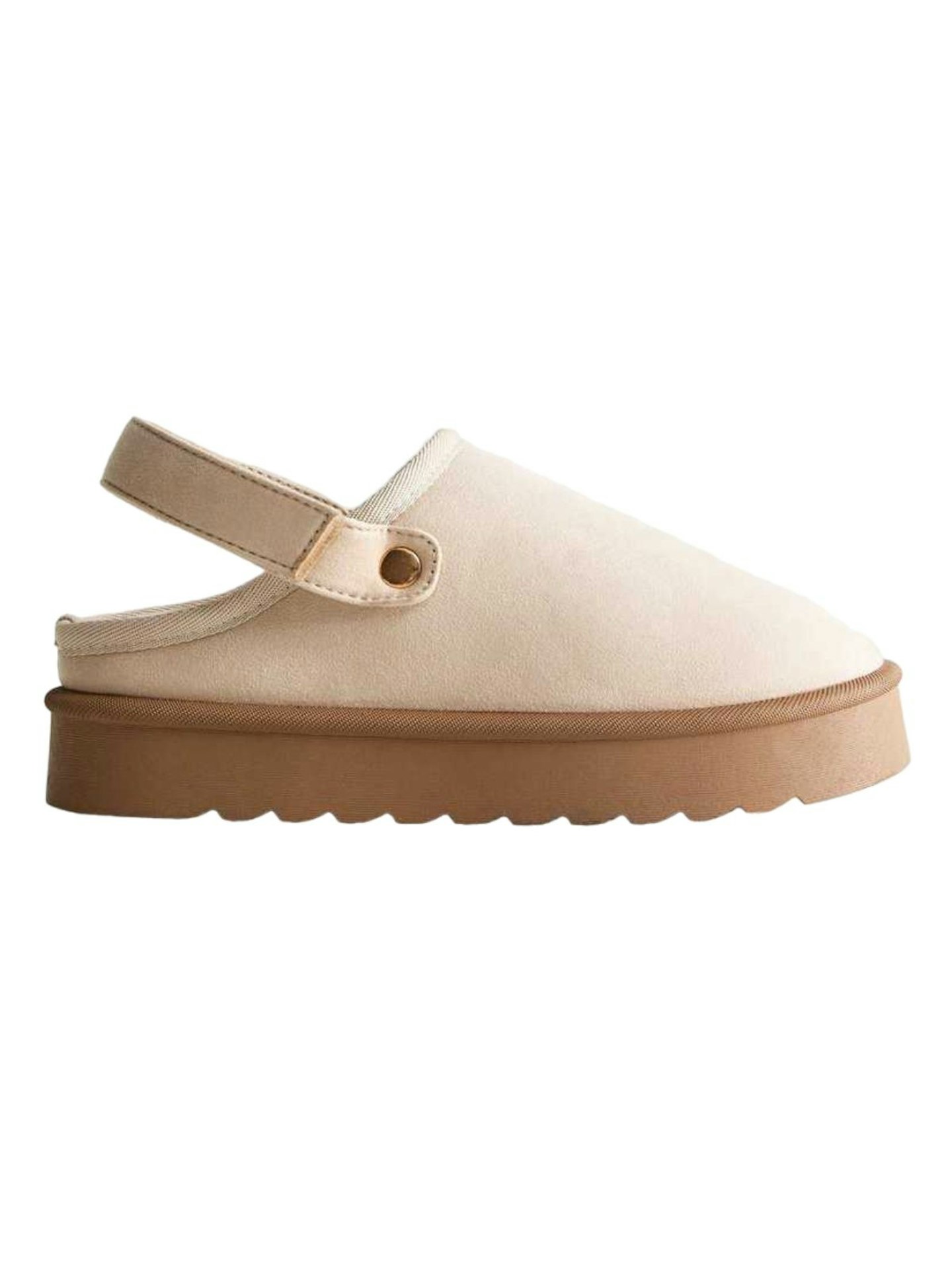 Newlook, Off White Back Strap Faux Fur Lined Mule Slippers