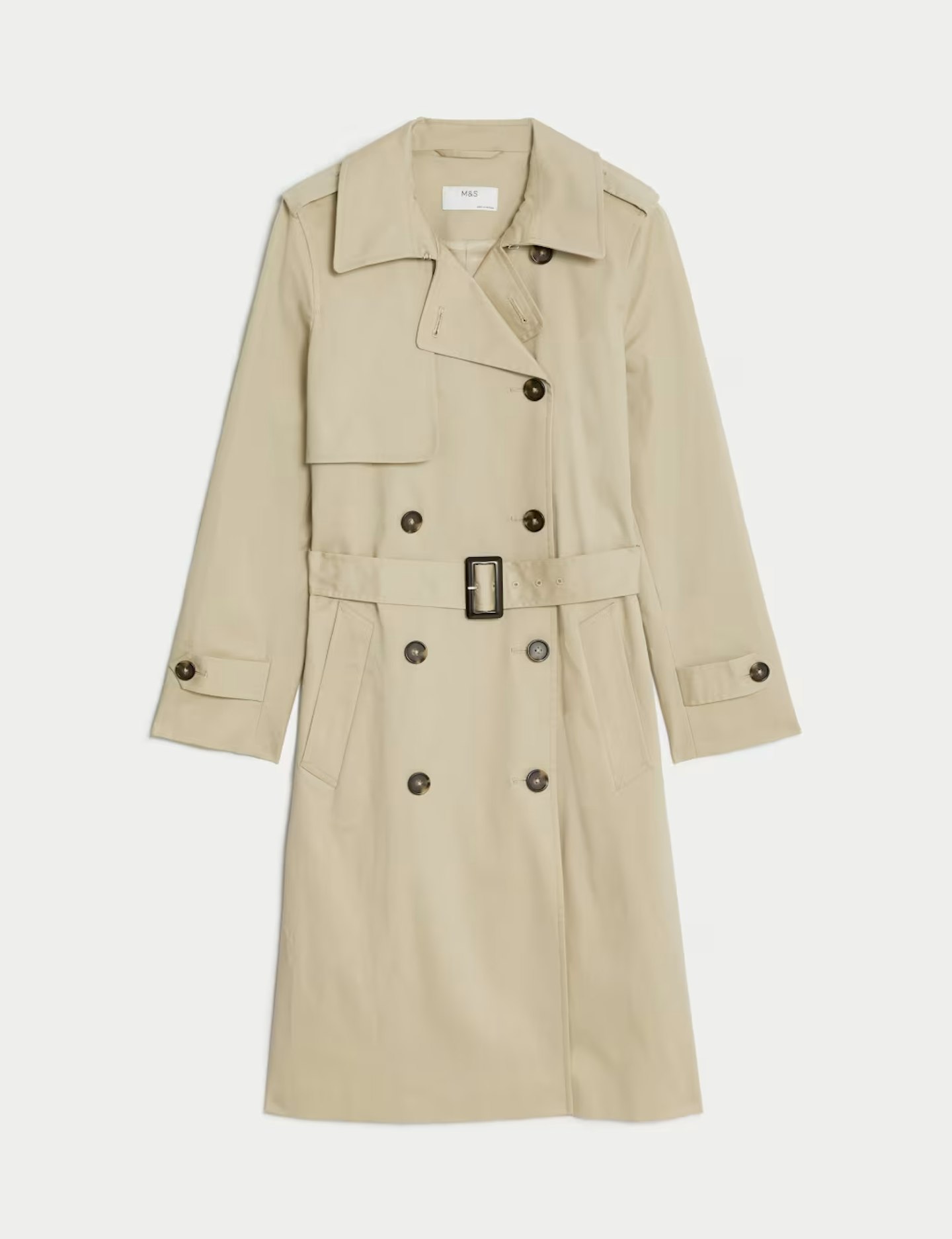 M&S, Petite Cotton Rich Double Breasted Trench Coat