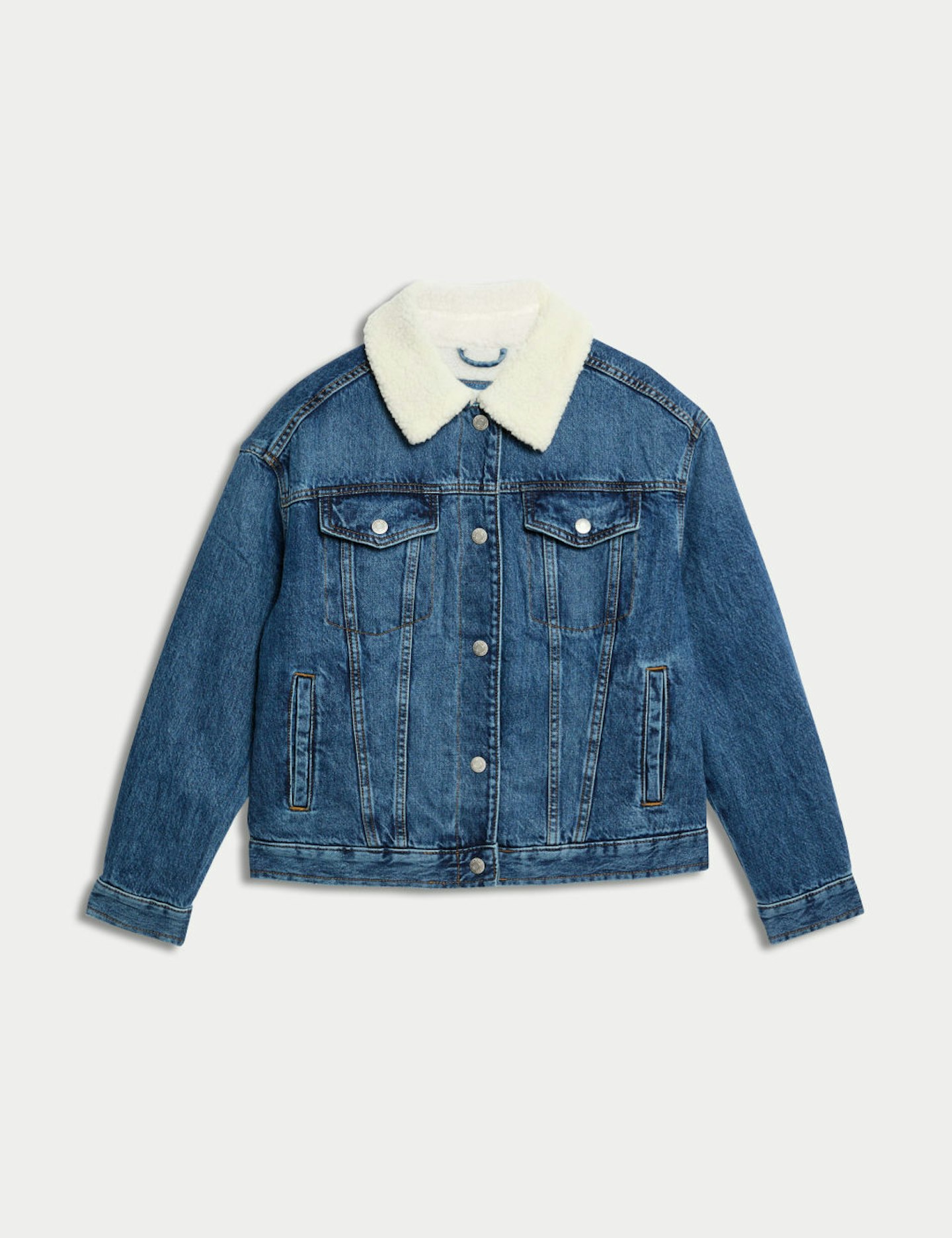 M&S, Denim Borg Lined Utility Jacket