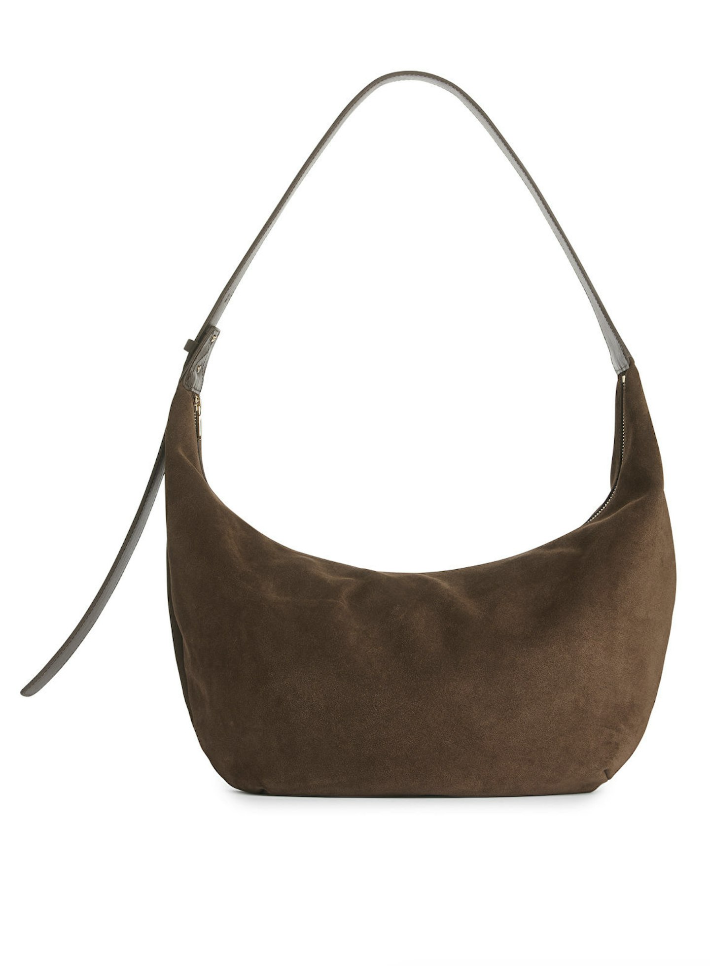 Arket, Curved Shoulder Bag In Suede