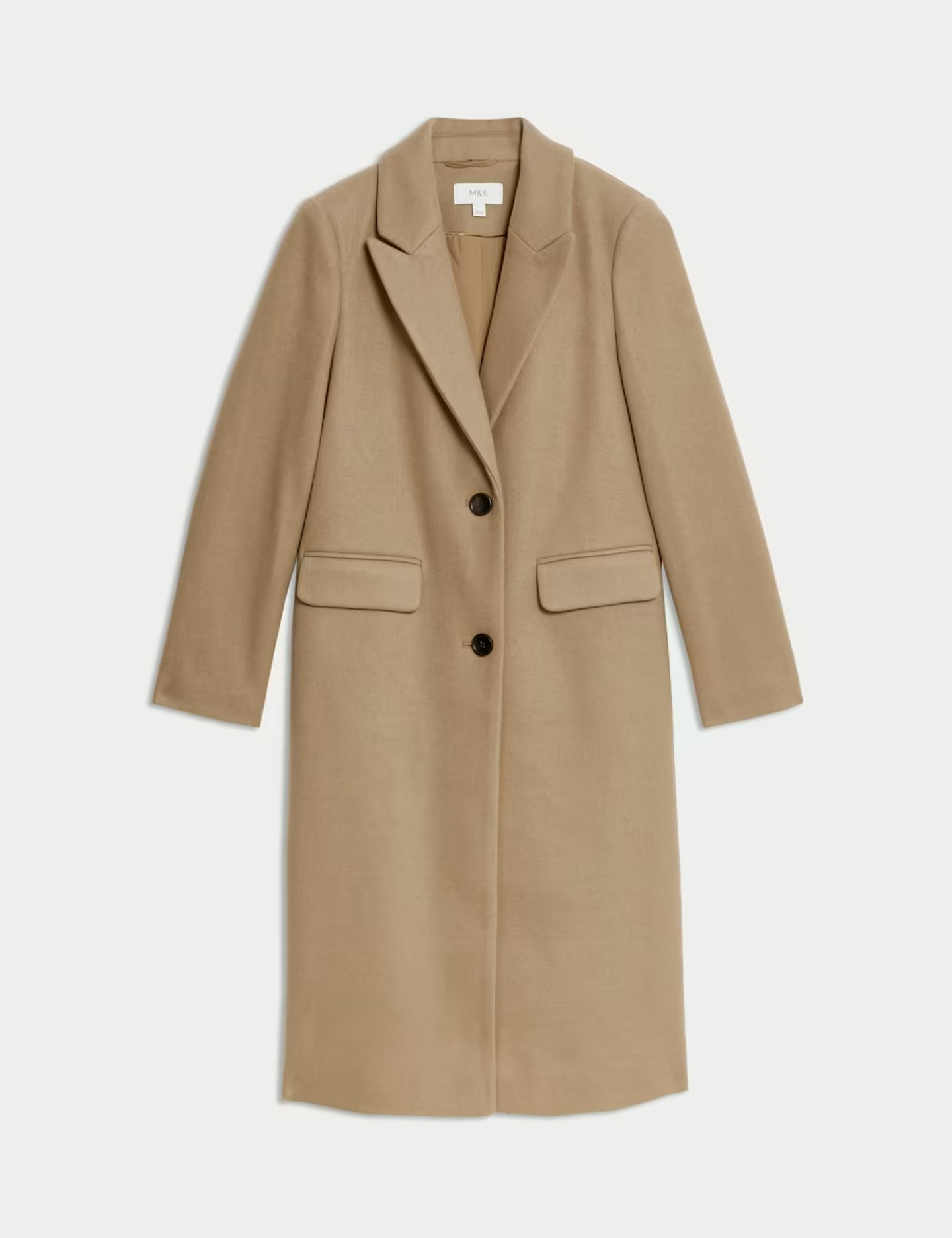 M&S Longline Camel Coat