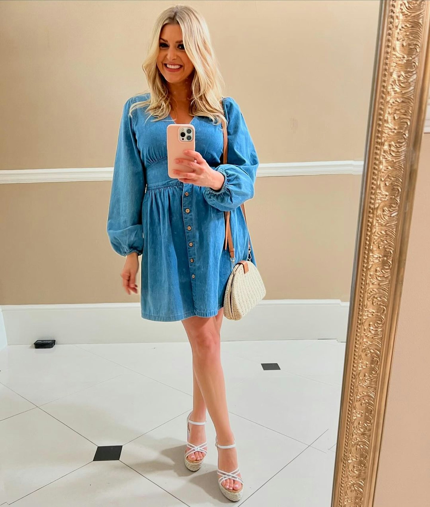 The denim button up dress