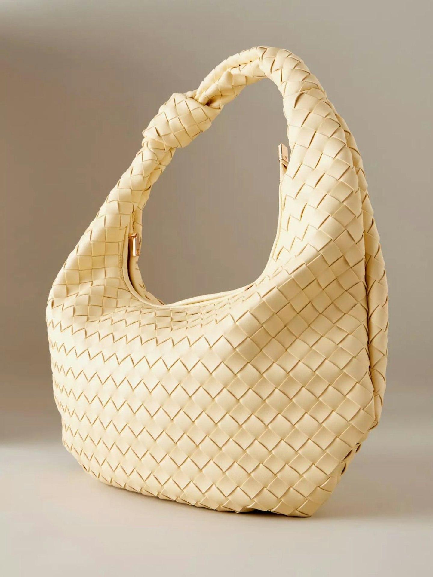 The Brigitte Woven Faux-Leather Shoulder Bag by Melie Bianco: Oversized Edition