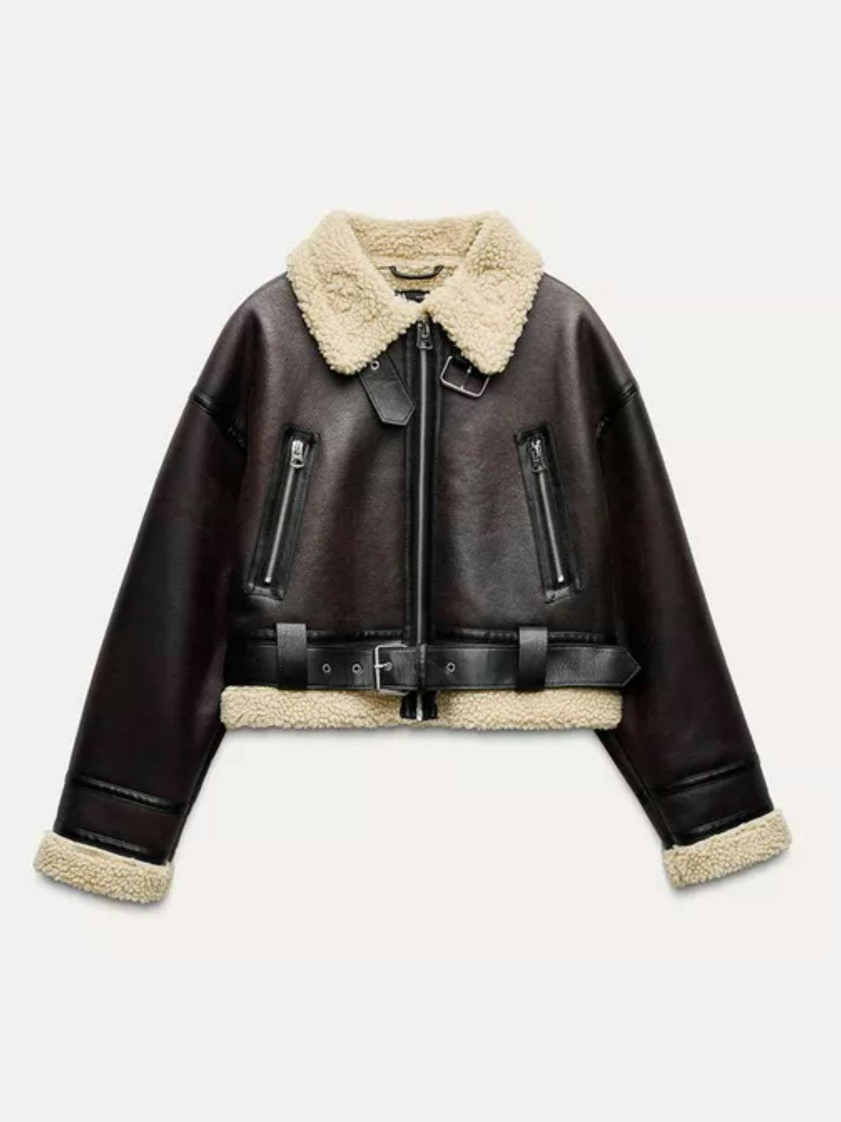 Affordable shearling jacket best sale