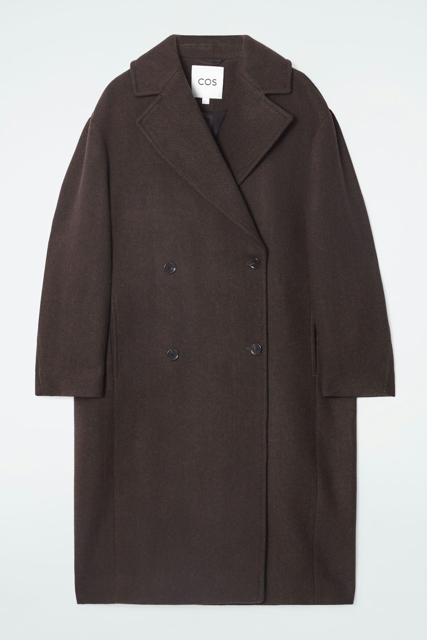 Double-Breasted Wool-Herringbone Coat