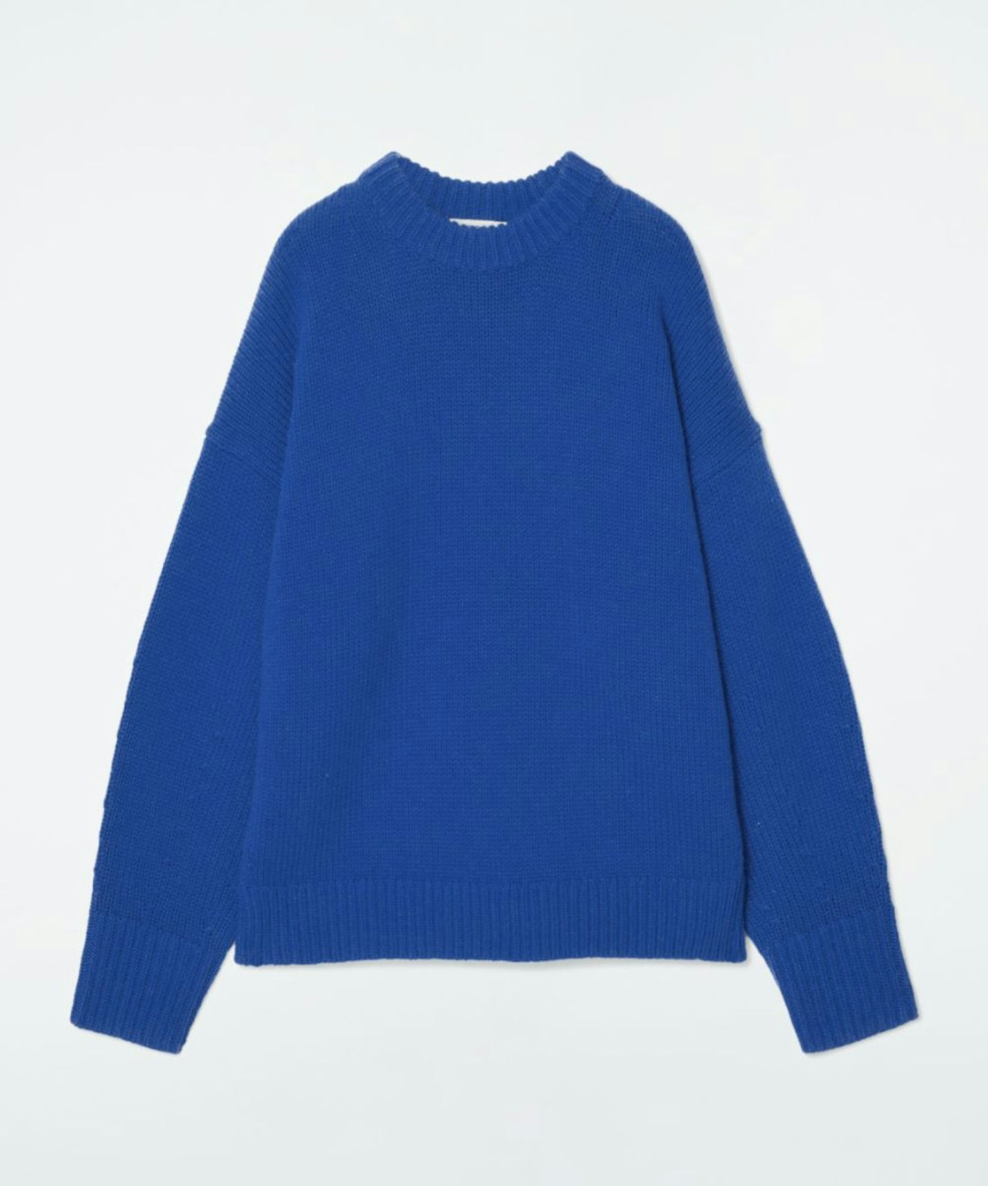 COS Chunky Wool Crew Neck - Cobalt Blue