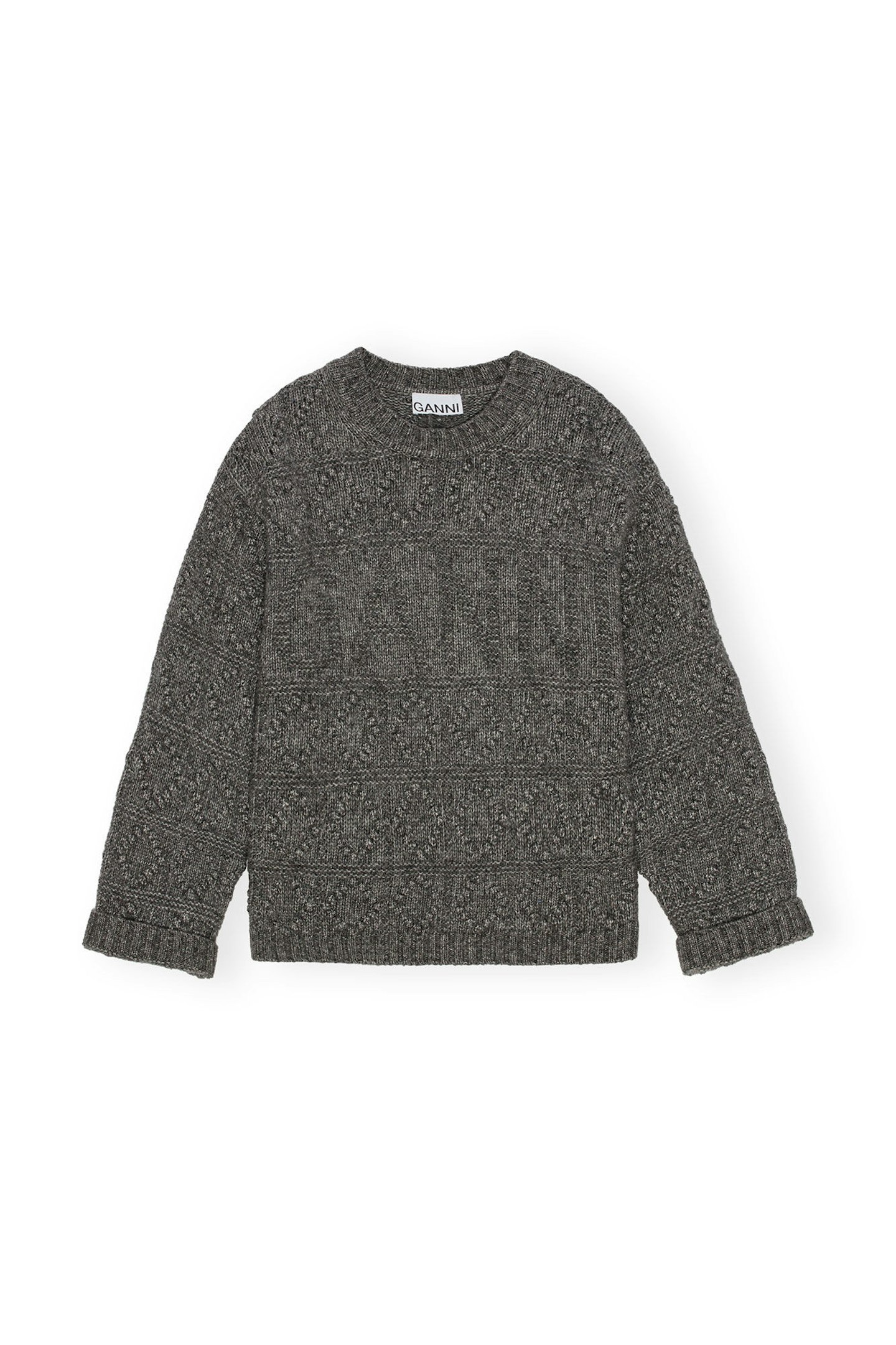 Ganni Grey Bubble Jumper