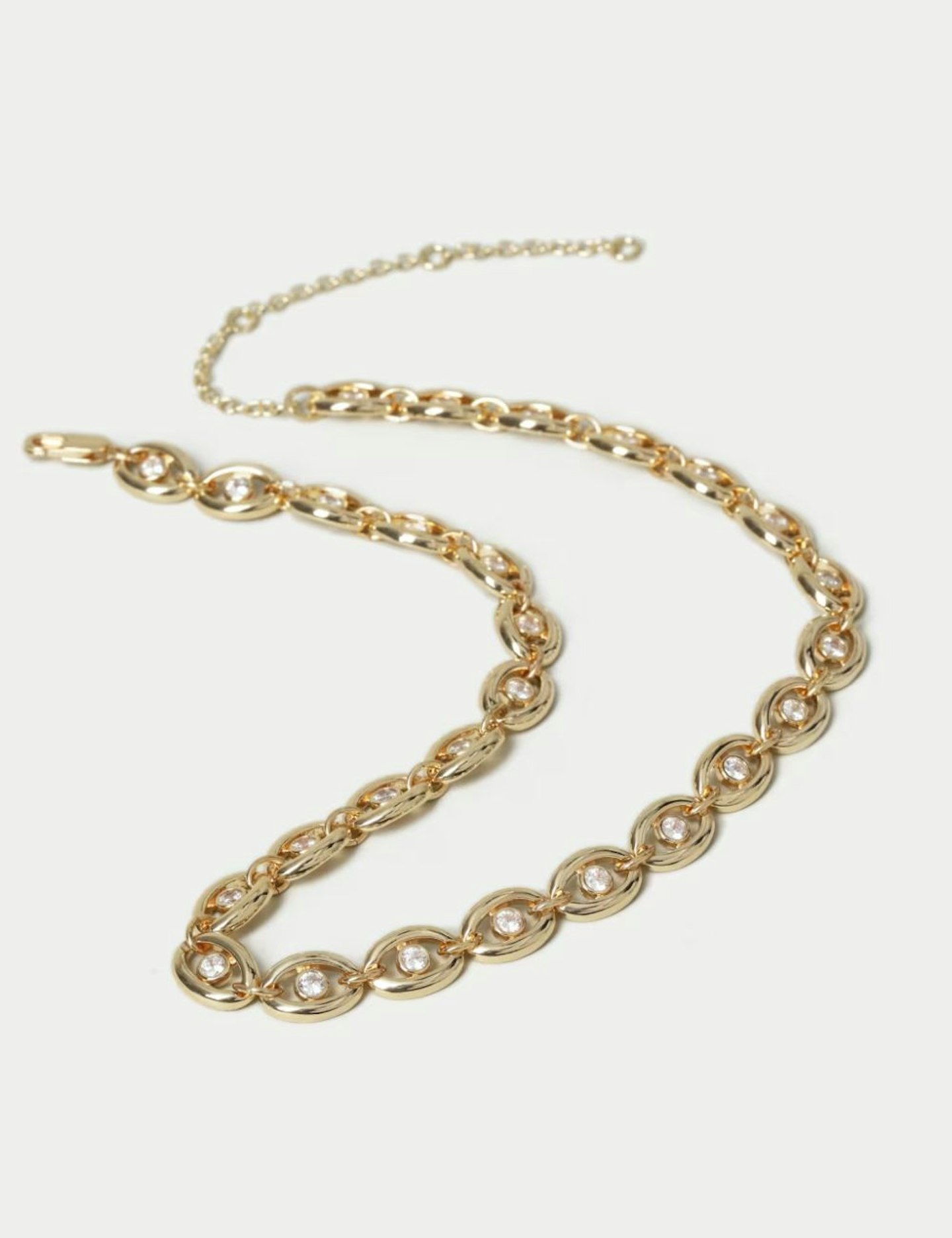 Gold Link Chain with CZ