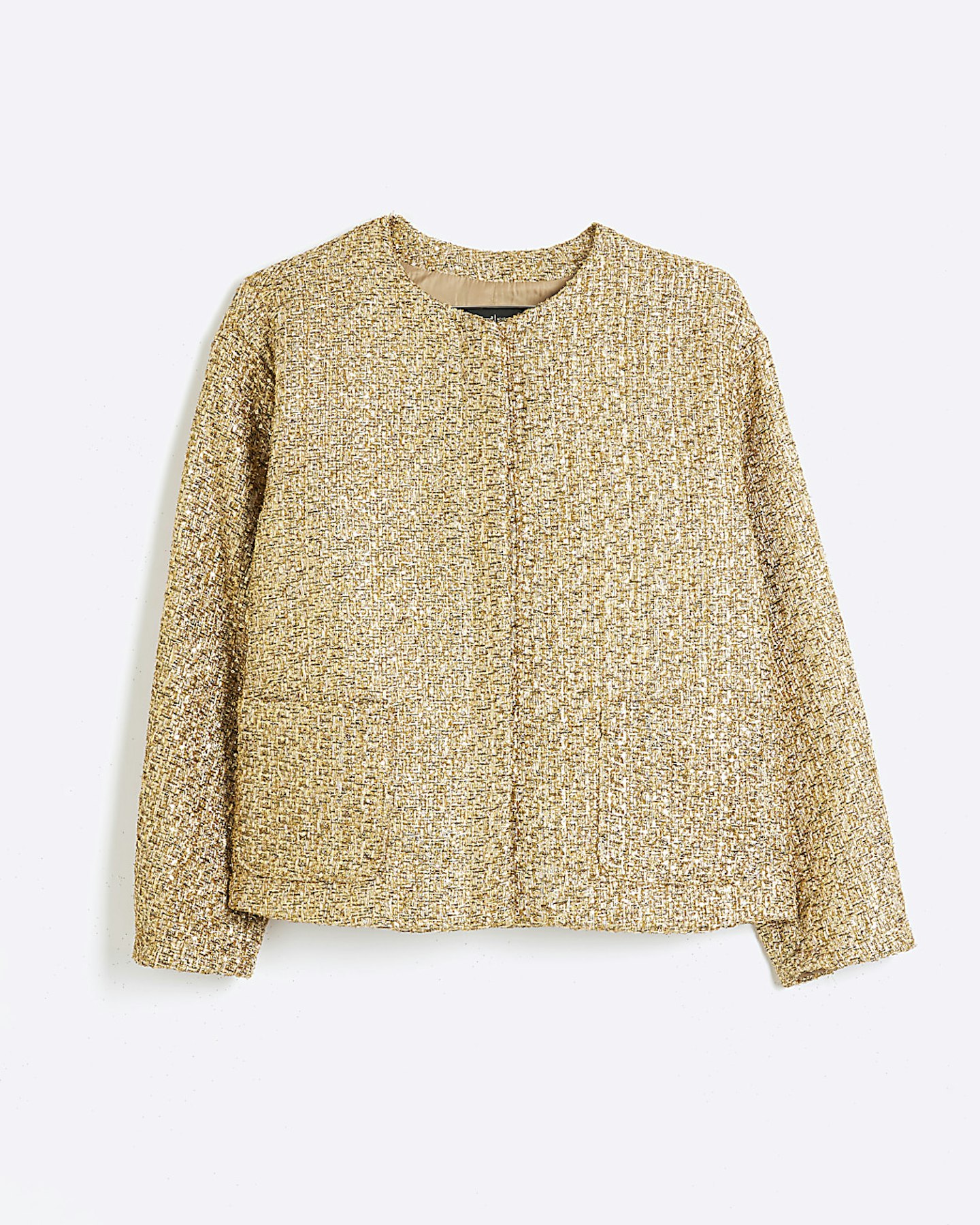 River Island, Gold Tweed Jacket 