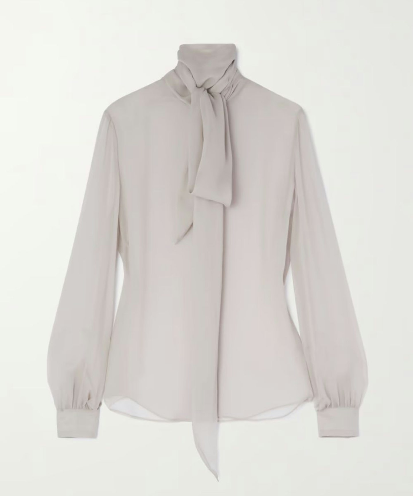 Saint Laurent Tie-Detailed Silk-Mousseline Blouse