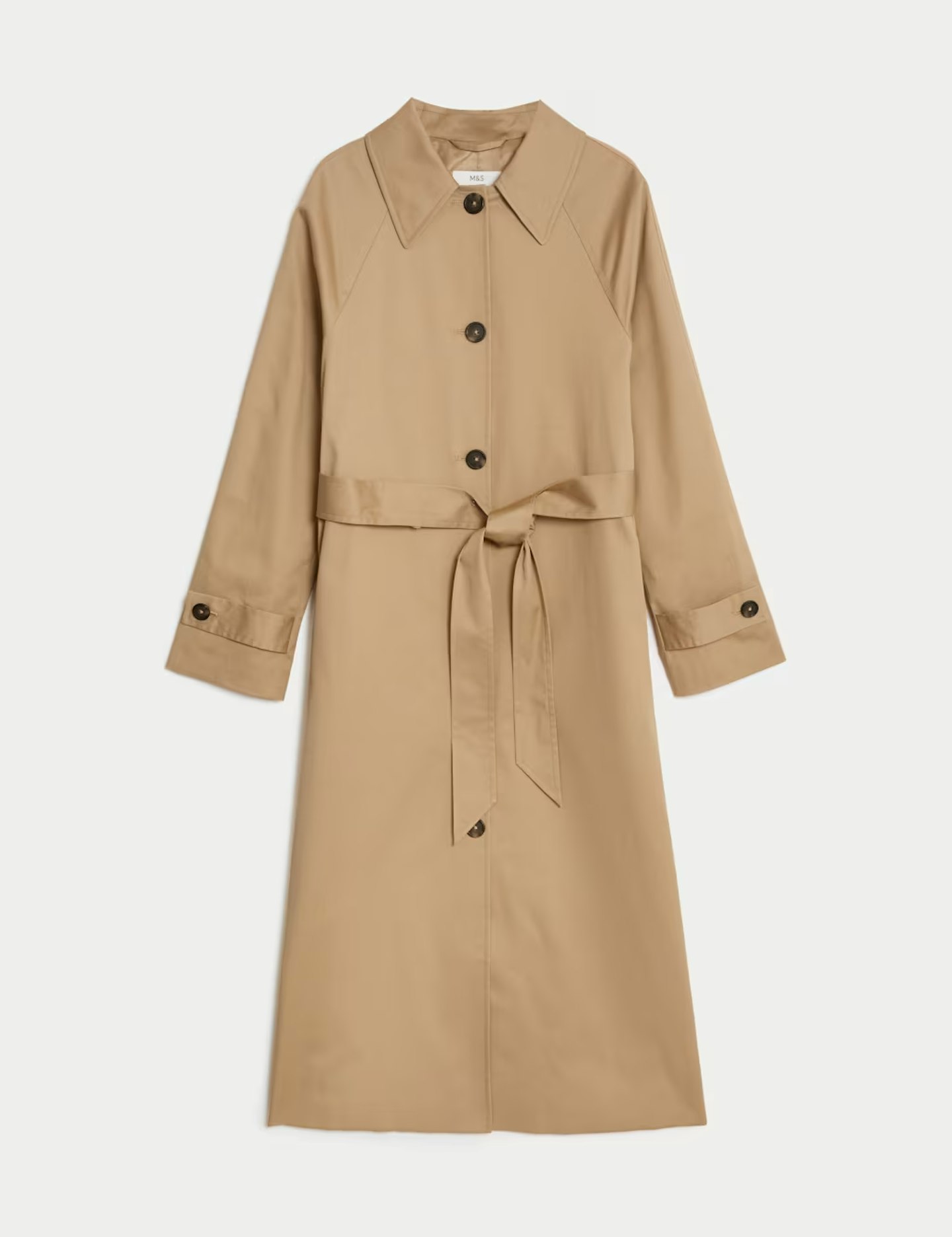 M&S, Cotton Rich Belted Longline Trench Coat 