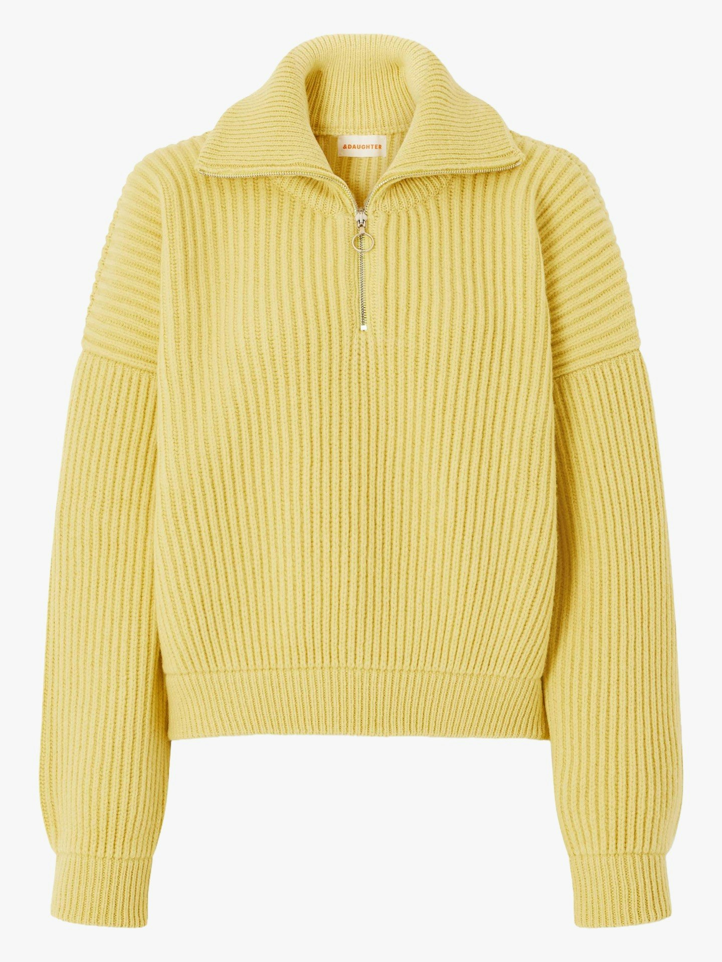&amp;Daughter, Ribbed Wool Half-Zip Sweater
