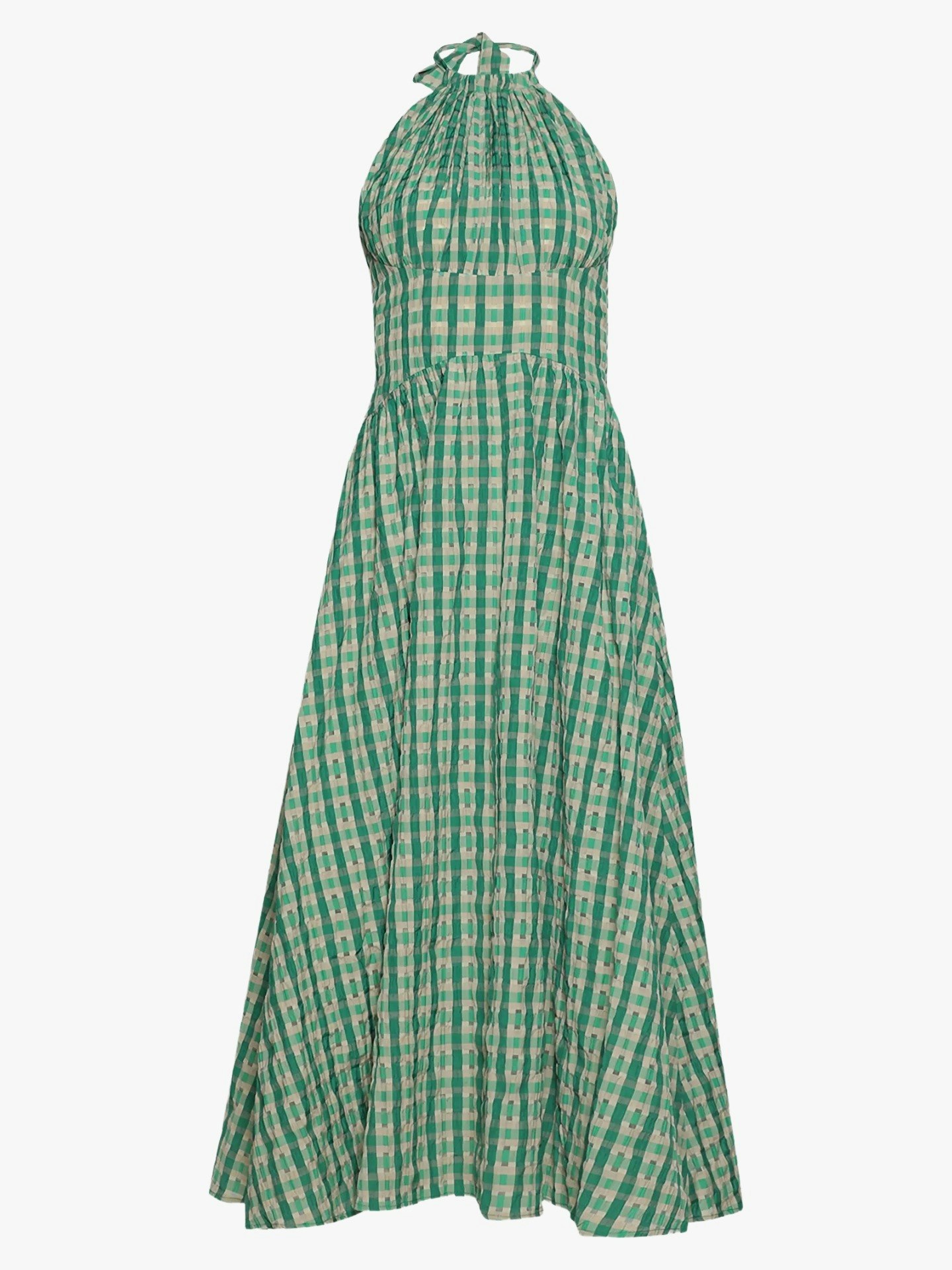 Rosie Assoulin, Halterneck Checked Midi Dress