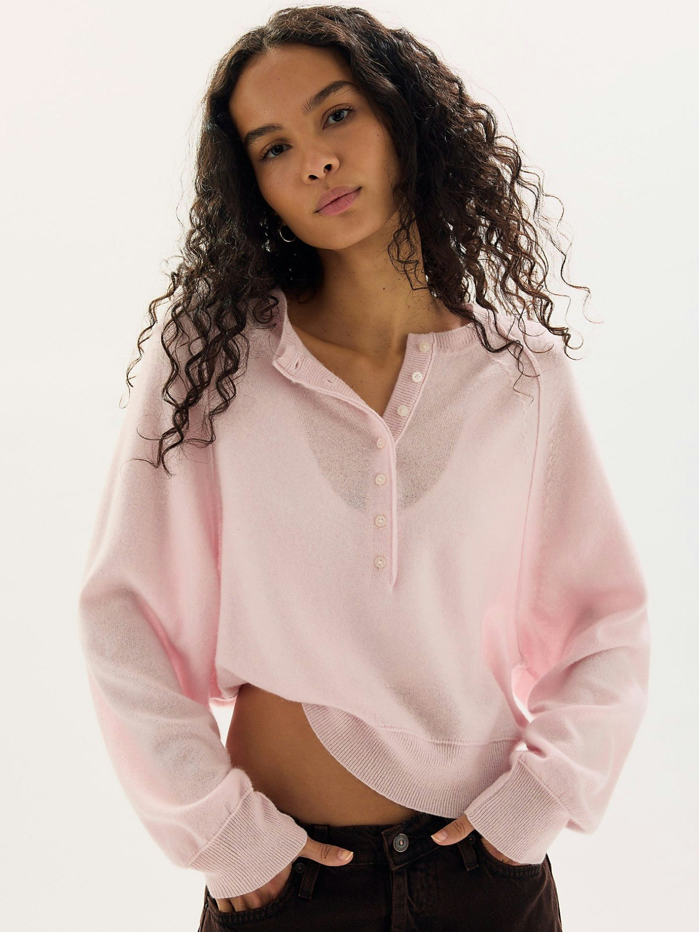 Free People, Porta Cashmere Henley Sweater