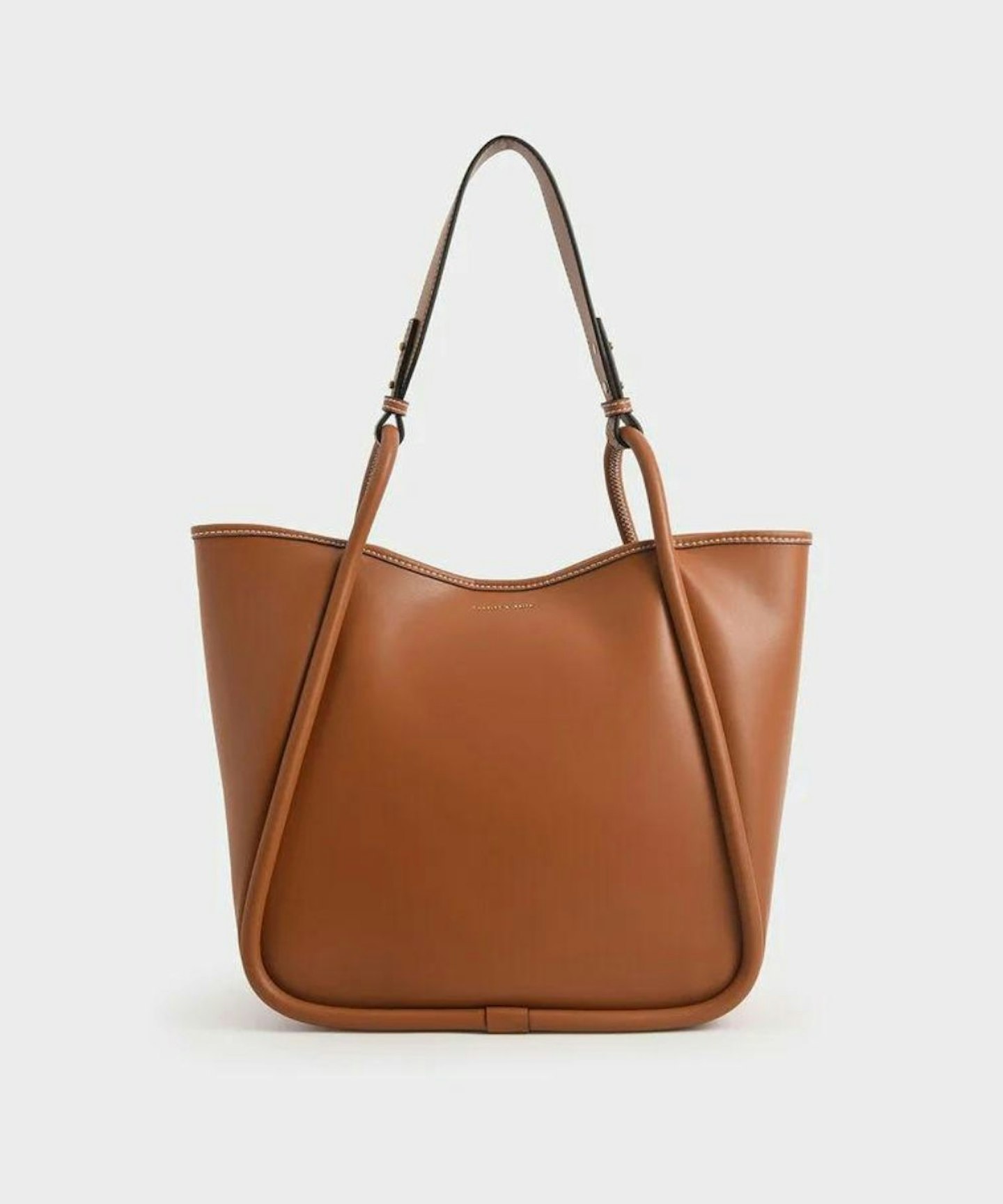 Tubular Slouchy Tote Bag - Cognac